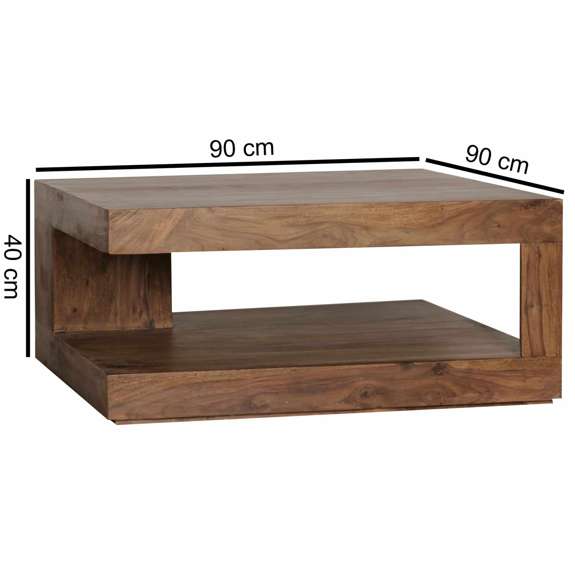 Couchtisch Massiv-Holz Sheesham 90 cm breit Design Wohnzimmer-Tisch dunkel-braun Landhaus-Stil Beistelltisch Couchtisch Massiv-Holz Sheesham 90 cm breit Design Wohnzimmer-Tisch dunkel-braun Landhaus-Stil Beistelltisch