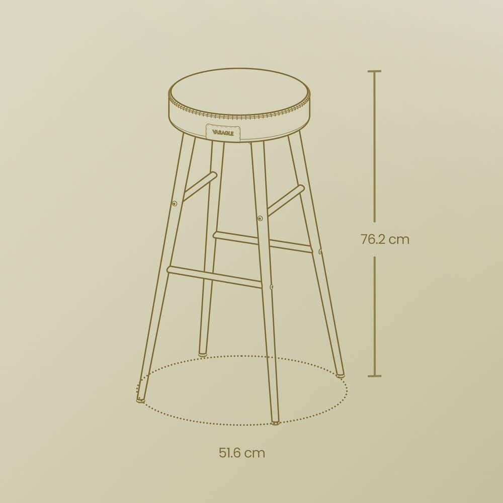 Barhocker 2er Set, Thekenhocker, Küchenstuhl