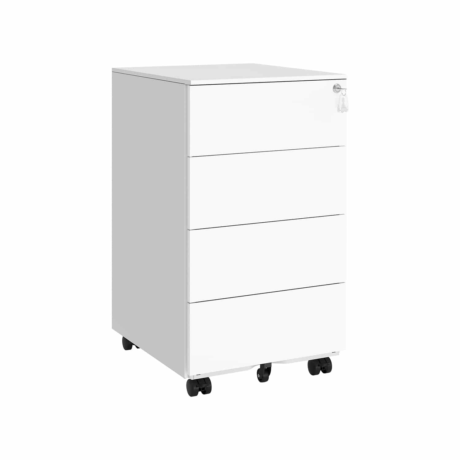 Rollcontainer mit 4 Schubladen und Rädern wolkenweiß Rollcontainer mit 4 Schubladen und Rädern wolkenweiß