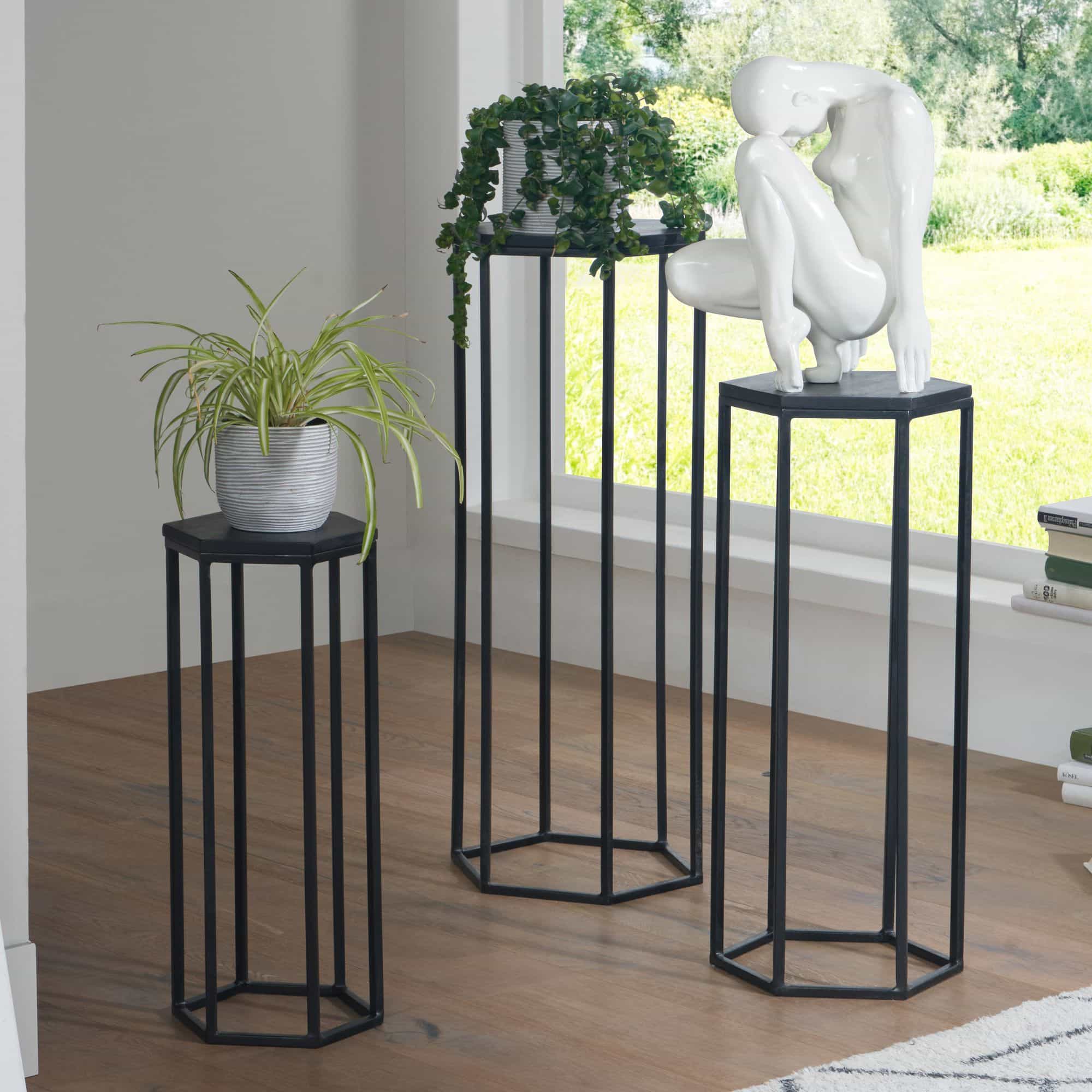 75583-Wohnling-Beistelltisch-3er-Set-Mango-wood-Black-Finish-WL6-727-WL6-727 Beistelltisch 3er Set Sheesham Black Finish