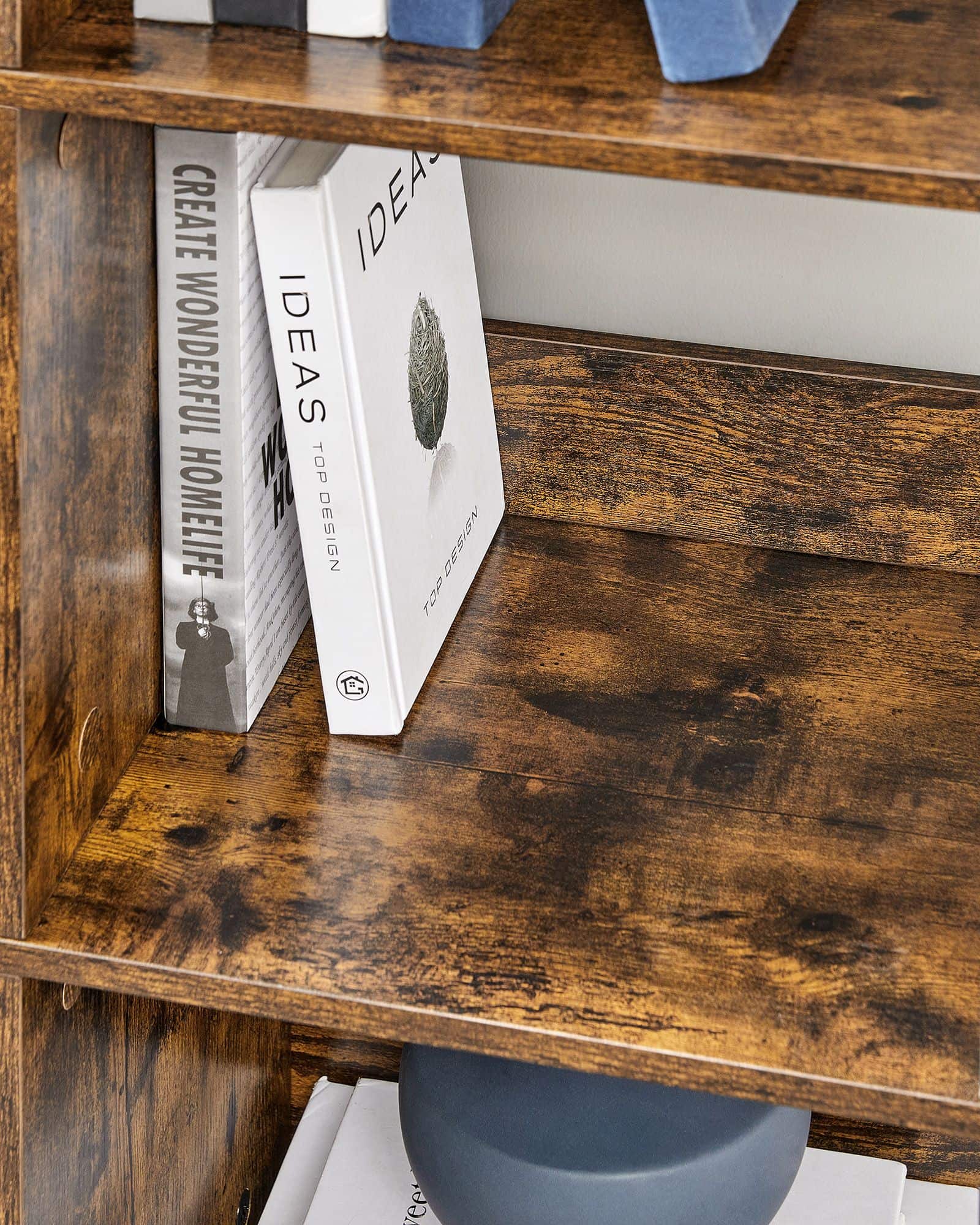 Regal mit 3 Ebenen für Wohnzimmer vintagebraun-schwarz