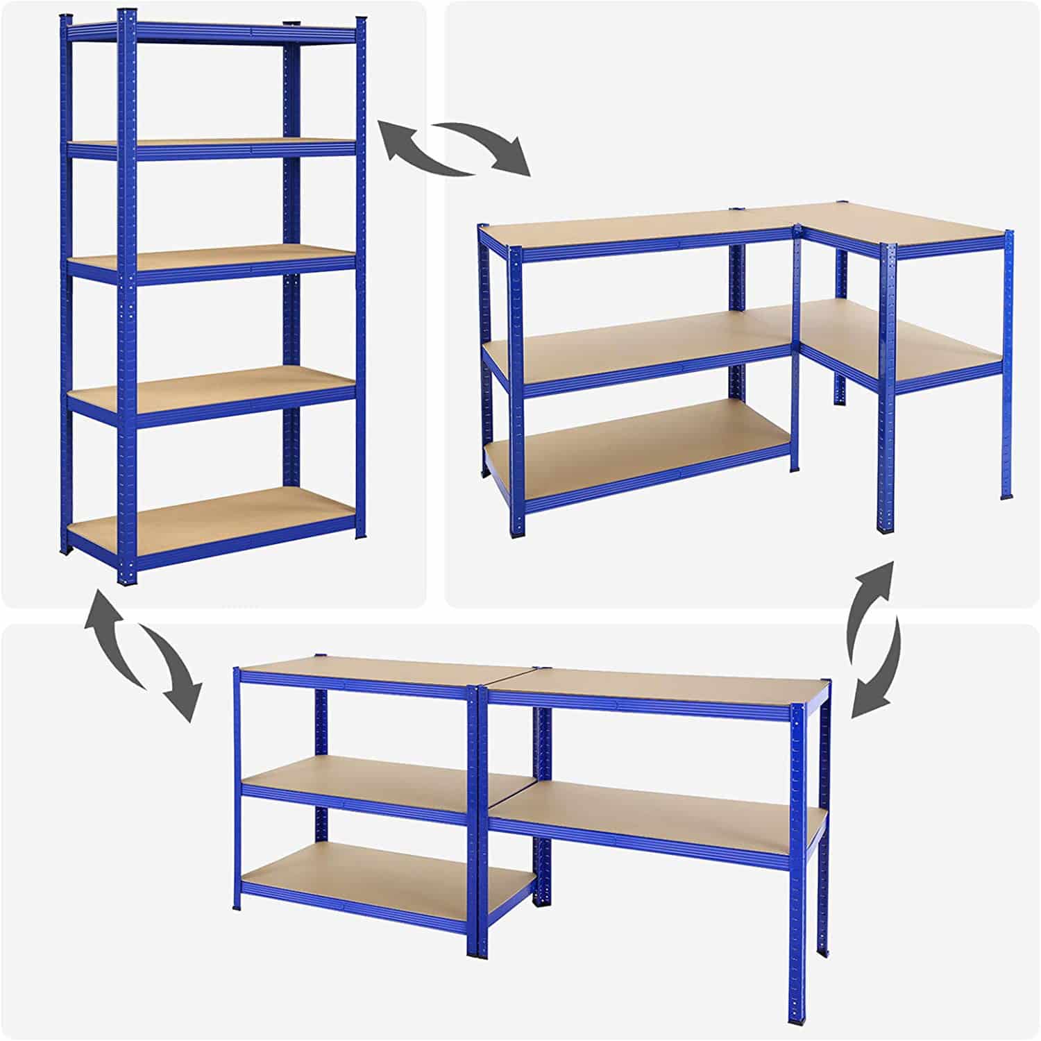 Lagerregale 2er Set 180 x 90 x 40 cm blau-GLR040Q02 Lagerregale 2er Set 180 x 90 x 40 cm blau-GLR040Q02