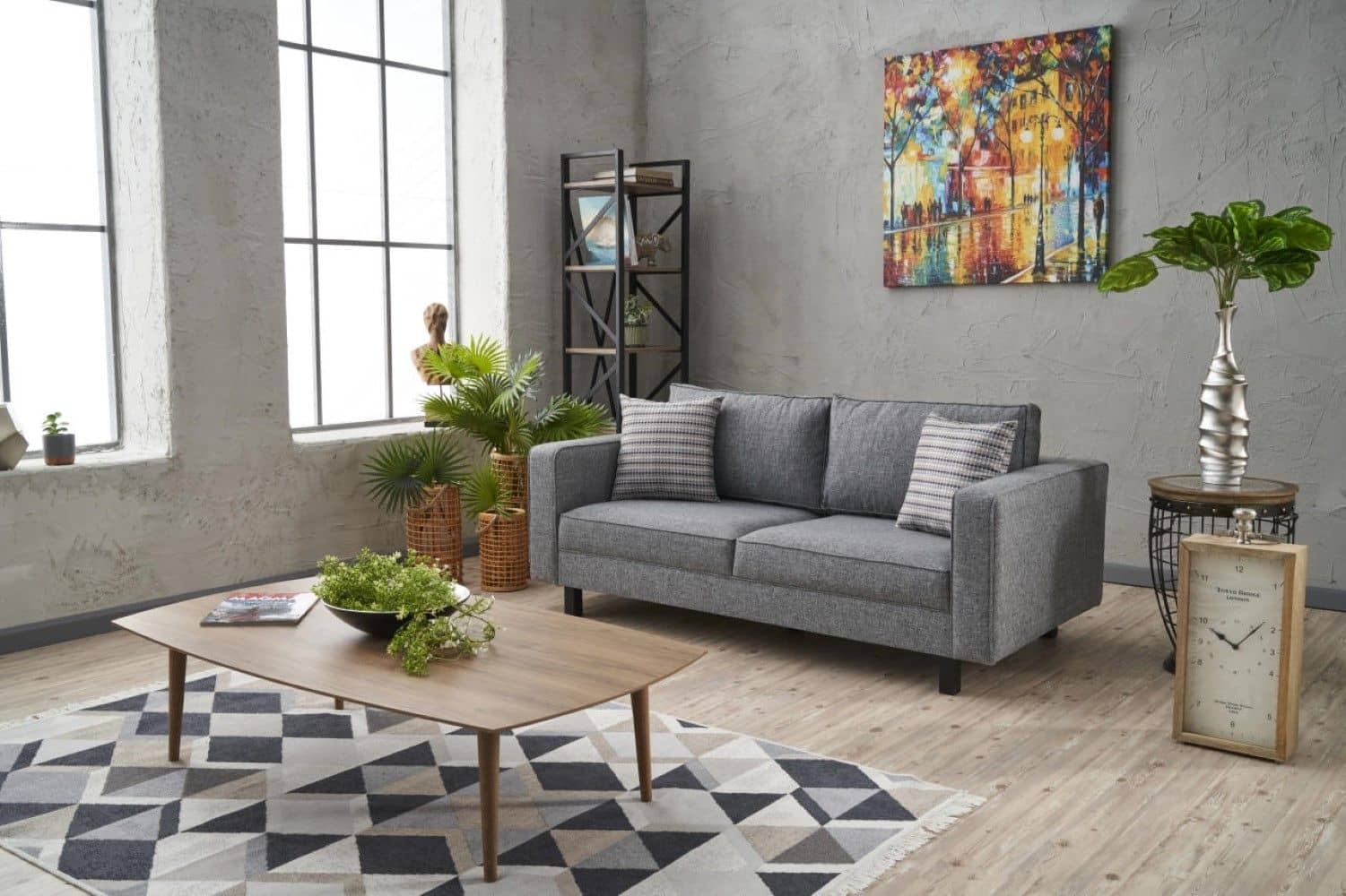 Kale 2-Sitzer Sofa von MyHomelando – mit Buchenholzgestell & Leinenoptik