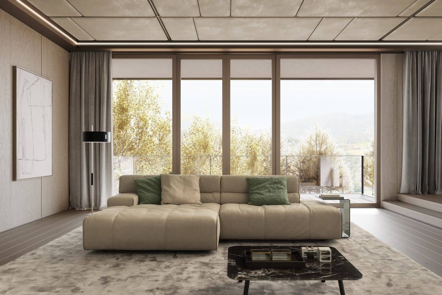 Echtleder Ecksofa Colosseo von designwerk mit Sitztiefenverstellung