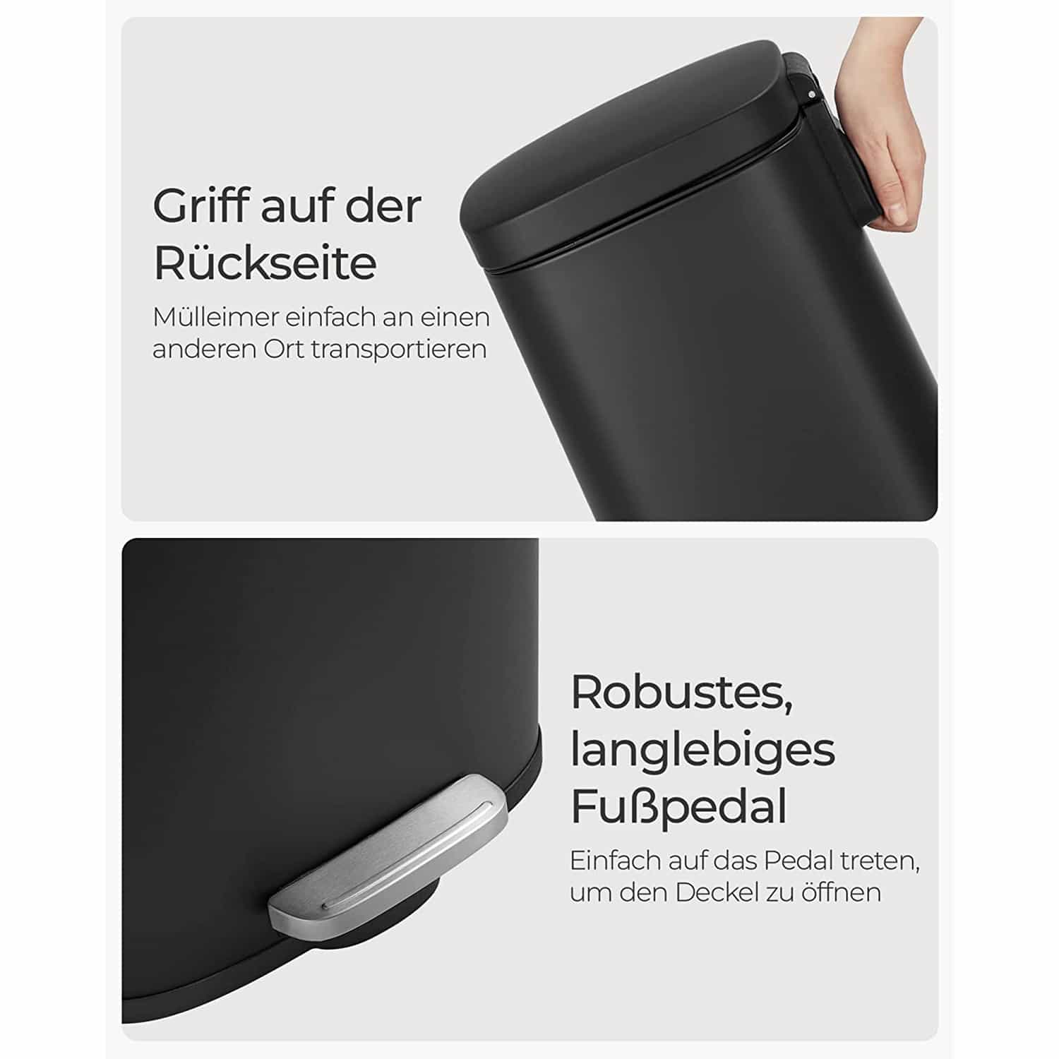 Mülleimer für die Küche schwarz-B34LTB03BK Mülleimer für die Küche schwarz-B34LTB03BK