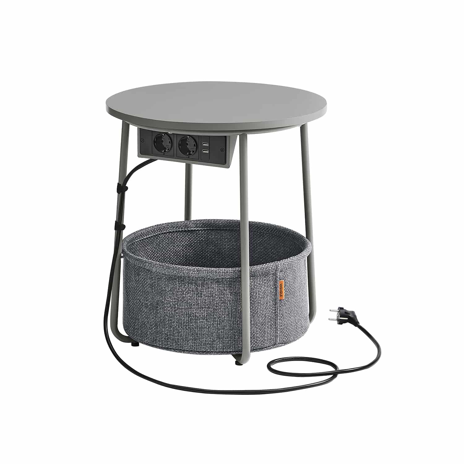 Beistelltisch mit Ladestation und Steckdose taubengrau-schiefergrau Beistelltisch mit Ladestation und Steckdose taubengrau-schiefergrau