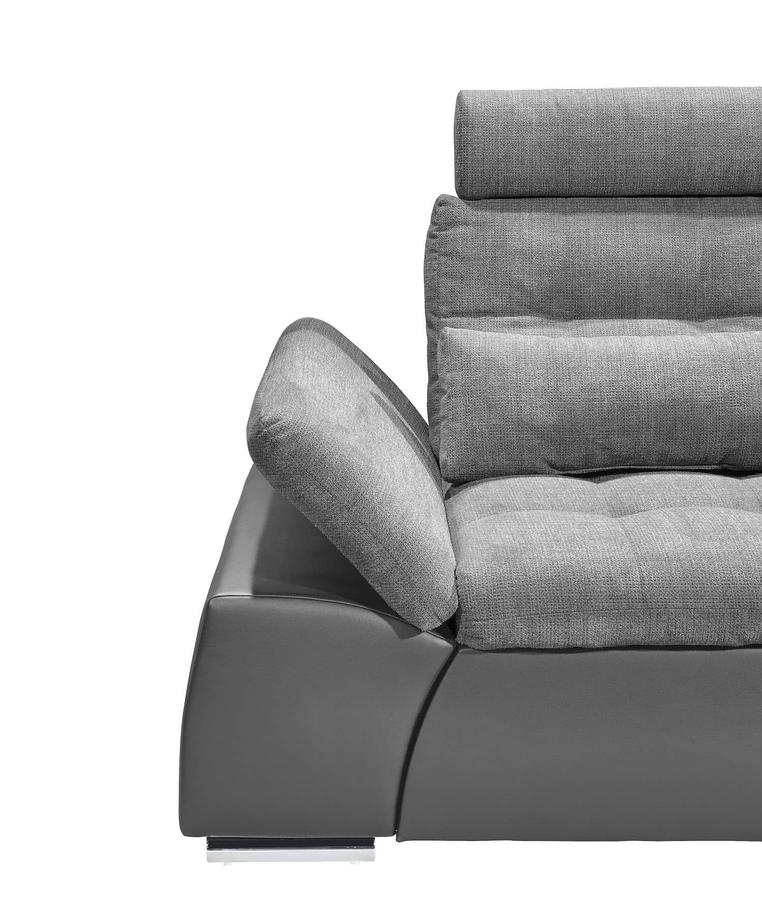 Ecksofa Jakarta Schwarz | Anthrazit – Modernes Sofa mit Schlaffunktion & verstellbaren Armlehnen