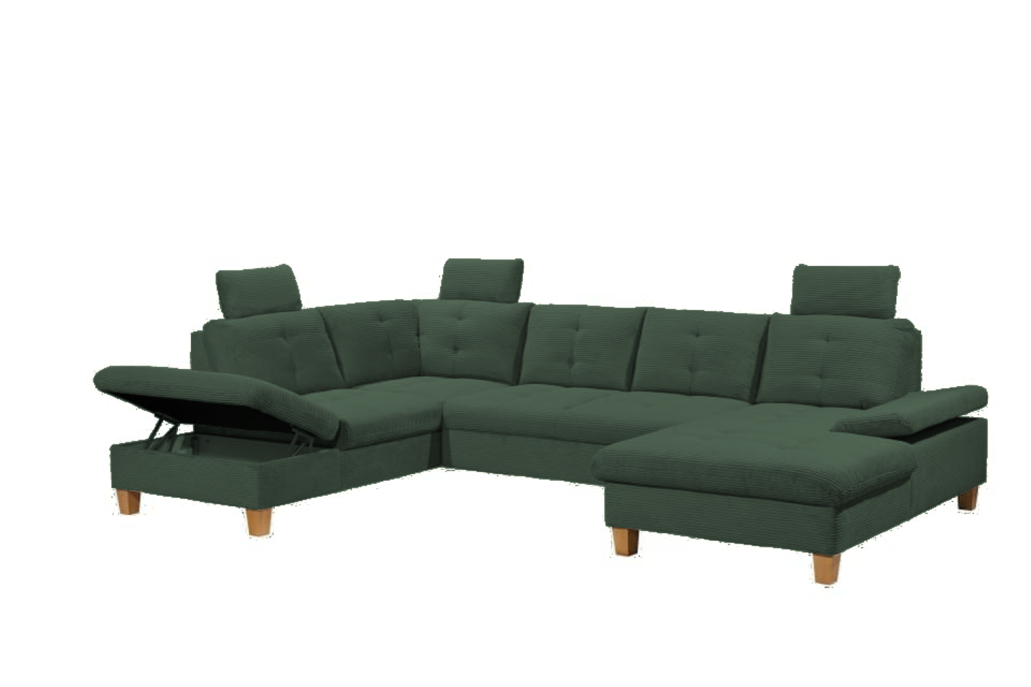 Wohnlandschaft "Ascot" von Ed Exciting Design in Breitcord mit Schlaffunktion, Bettkasten und variabler Kopfstütze Wohnlandschaft "Ascot" von Ed Exciting Design in Breitcord mit Schlaffunktion, Bettkasten und variabler Kopfstütze