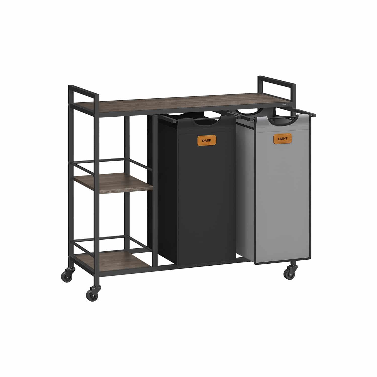 Wäschekorb 2 Fächer kastanienbraun-tintenschwarz-taubengrau Wäschekorb 2 Fächer kastanienbraun-tintenschwarz-taubengrau