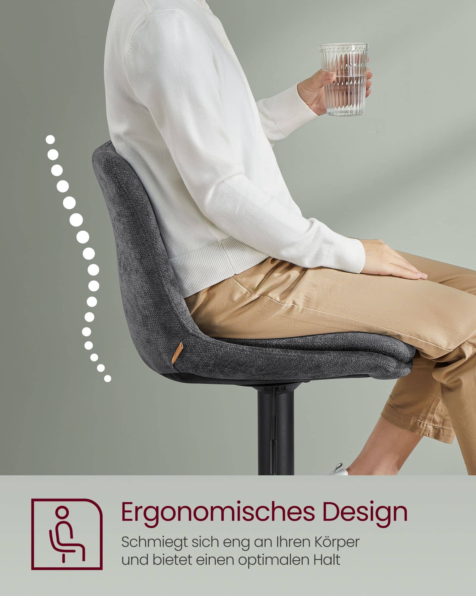 Barstühle höhenverstellbar mit Rückenlehne und Fußstütze schiefergrau Barstühle höhenverstellbar mit Rückenlehne und Fußstütze schiefergrau