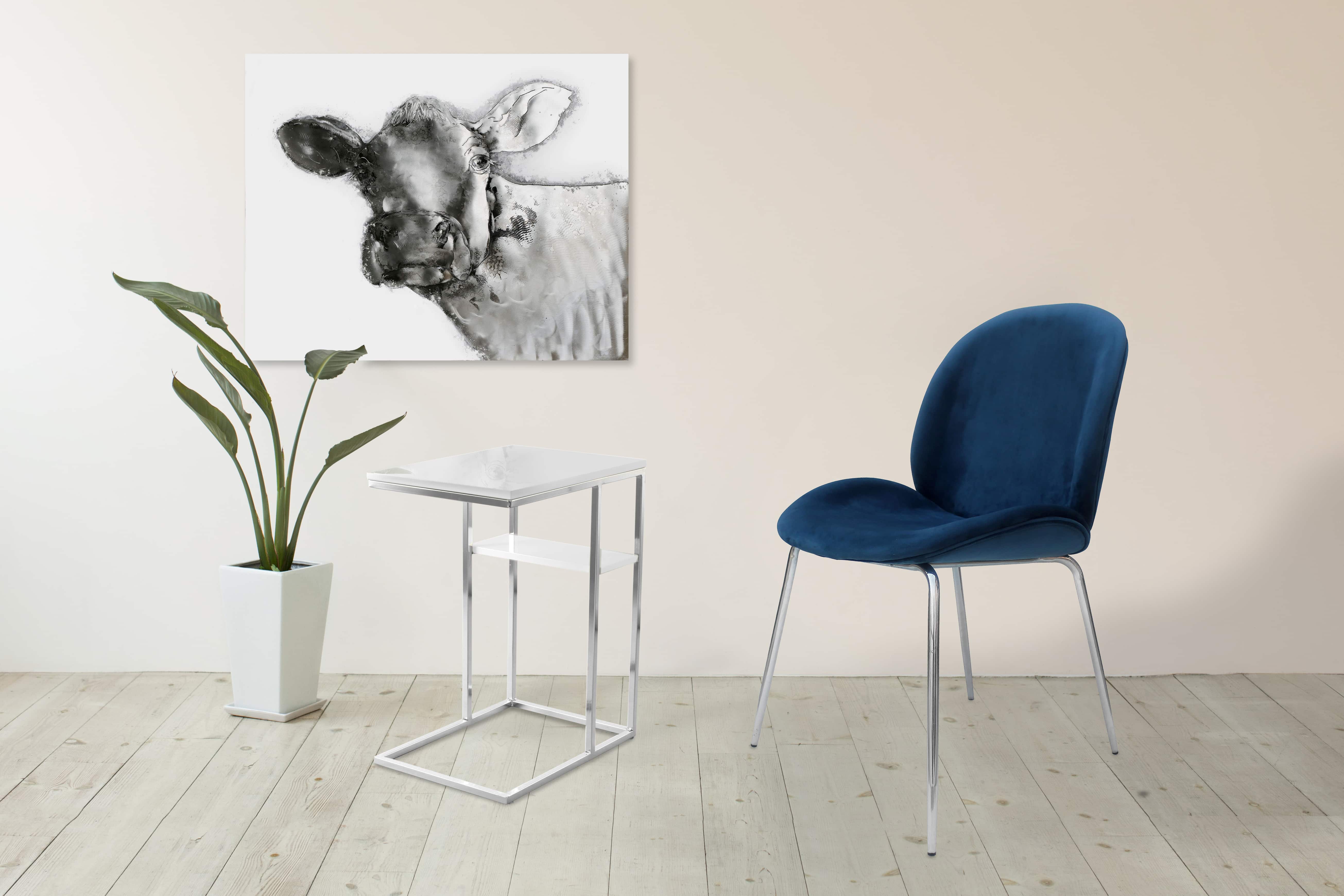 Beistelltisch Lucilla 110 Weiß / Silber