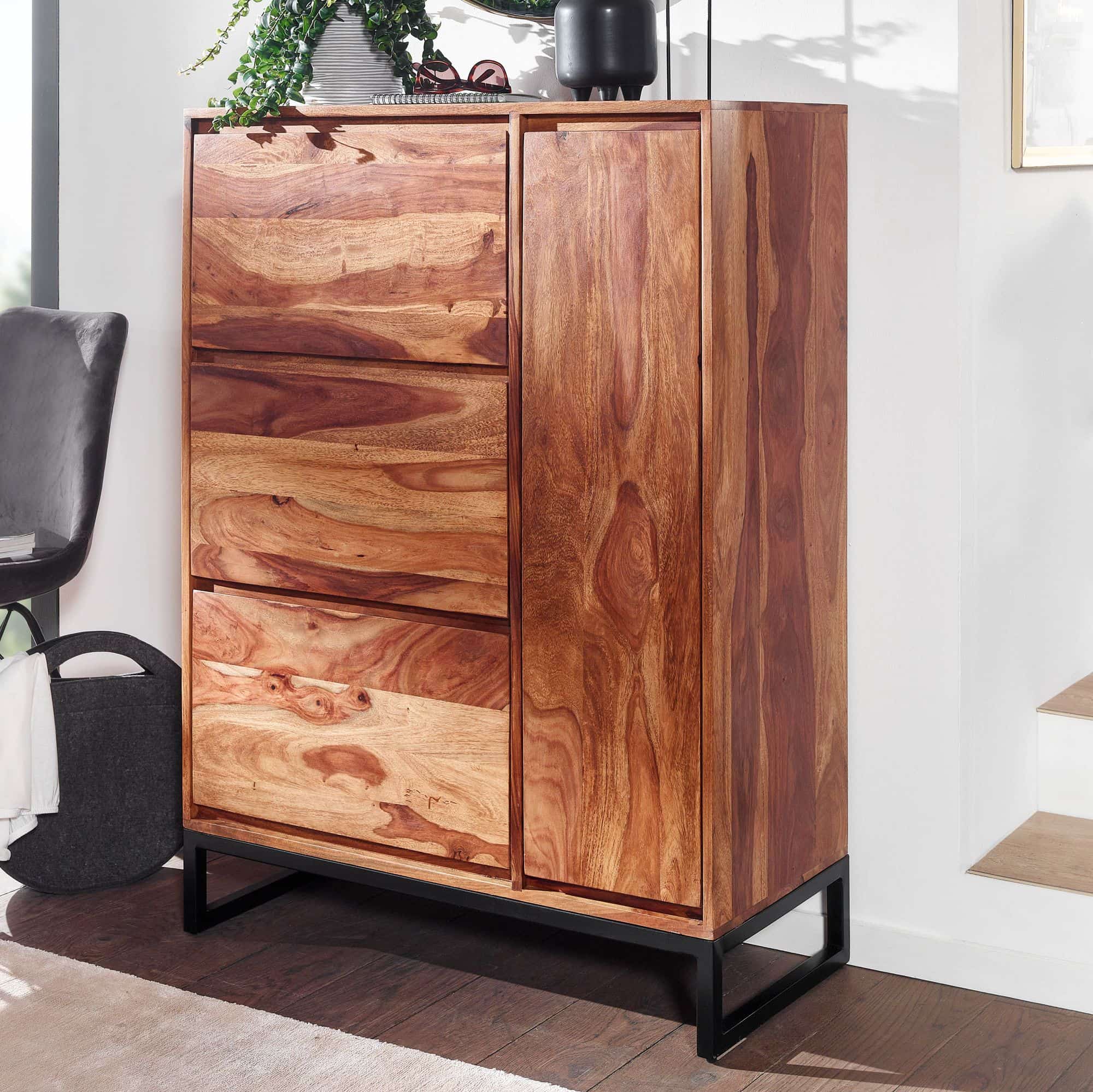 Schuhschrank Sheesham Massivholz 88x120x40 cm Schuhregal Geschlossen Schuhschrank Sheesham Massivholz 88x120x40 cm Schuhregal Geschlossen