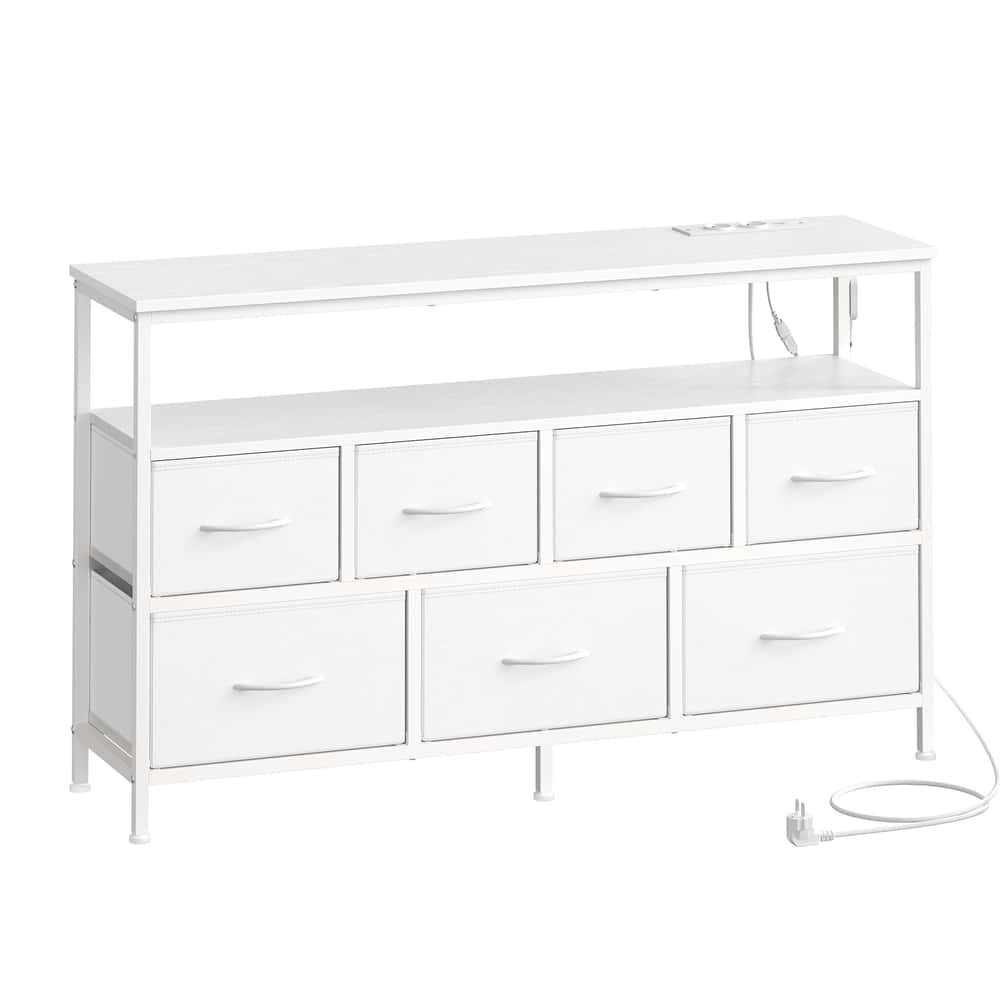 Kommode mit LED-Beleuchtung, Sideboard, Schubladenschrank für Wohnzimmer