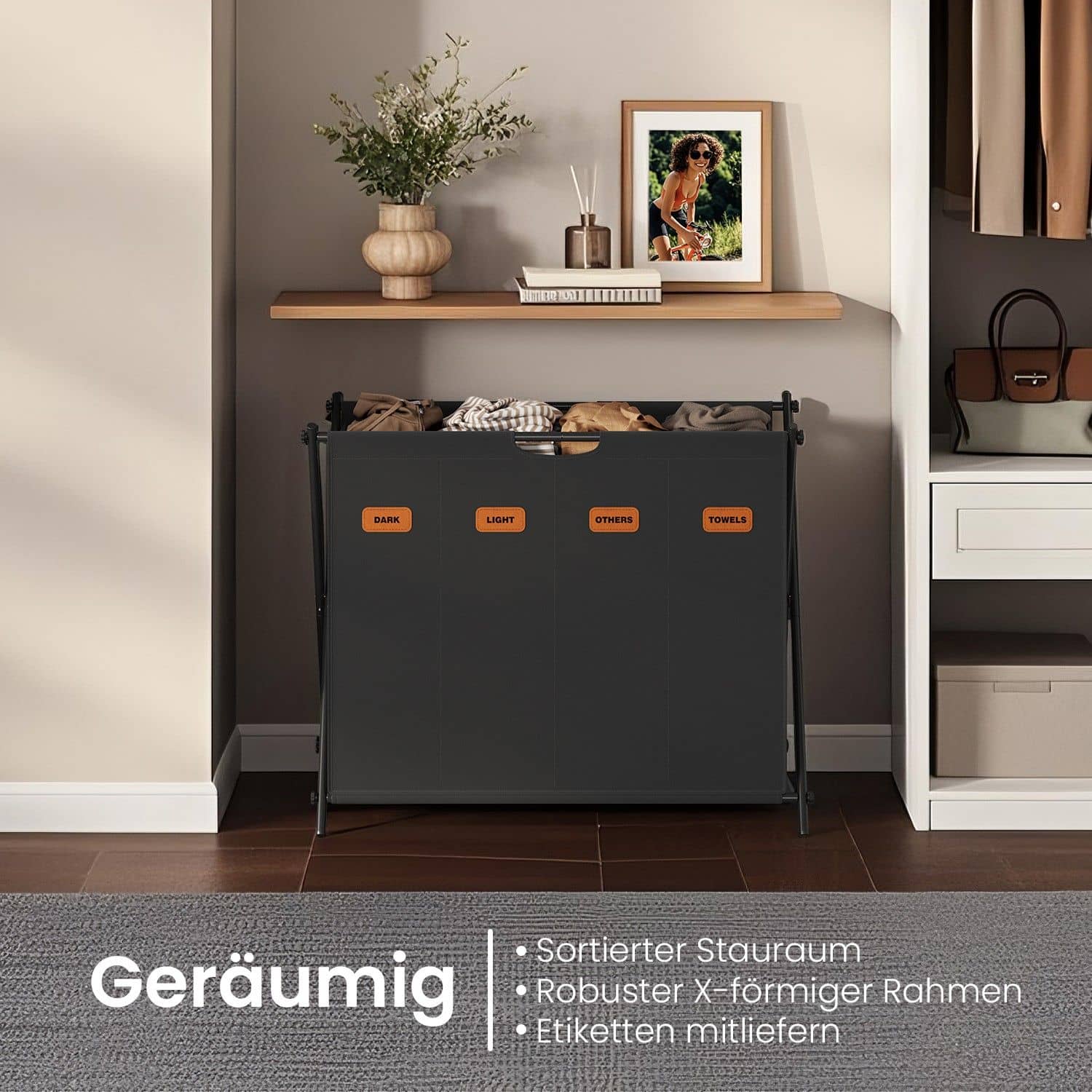 Wäschekorb, Wäschesammler 155 Liter, Wäschebox Wäschekorb, Wäschesammler 155 Liter, Wäschebox