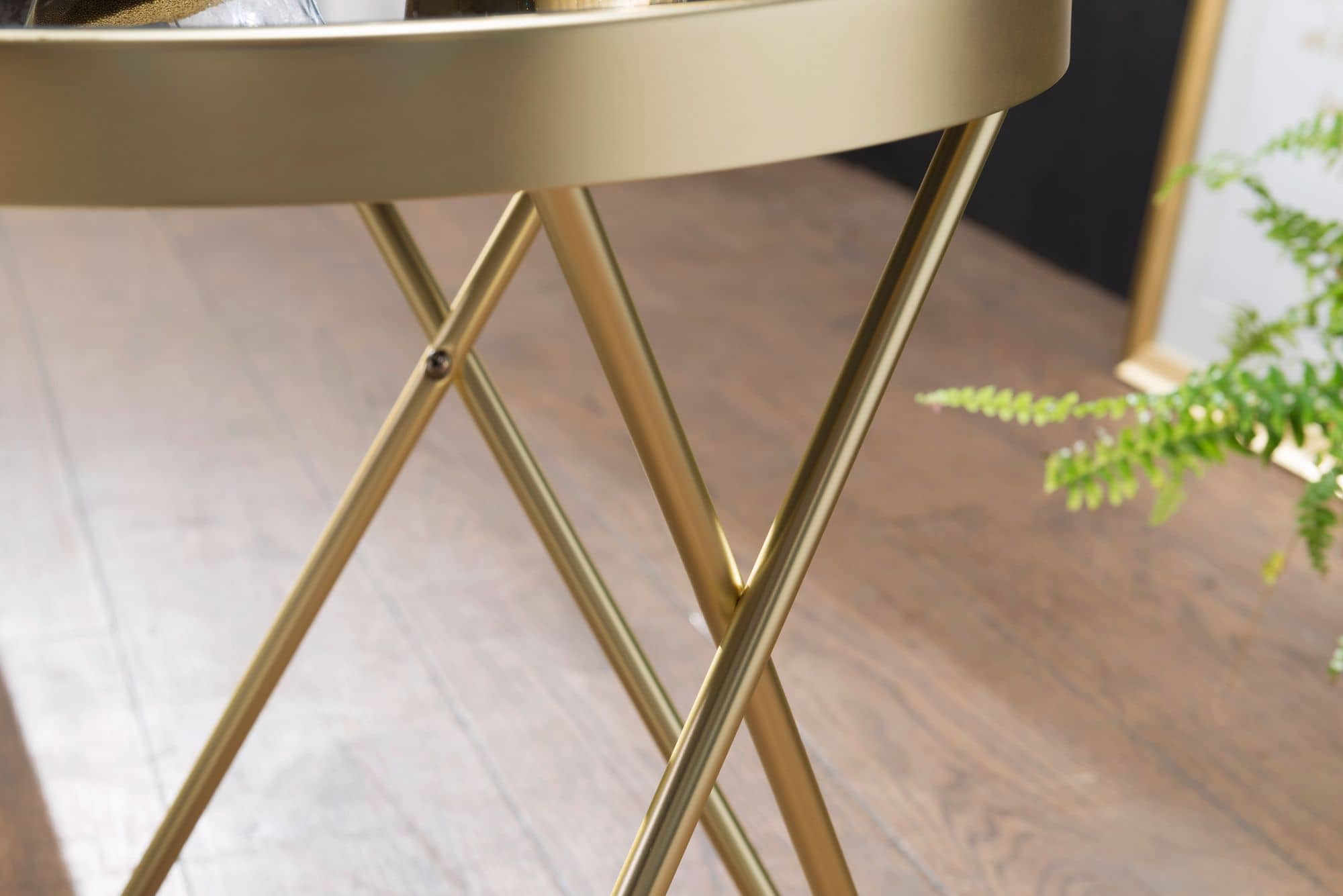 47919-WOHNLING-Beistelltisch-DANA-42-5-cm-Schw_5 Design Beistelltisch PARMA 42x46x42cm Couchtisch Rund Schwarz/Matt Gold