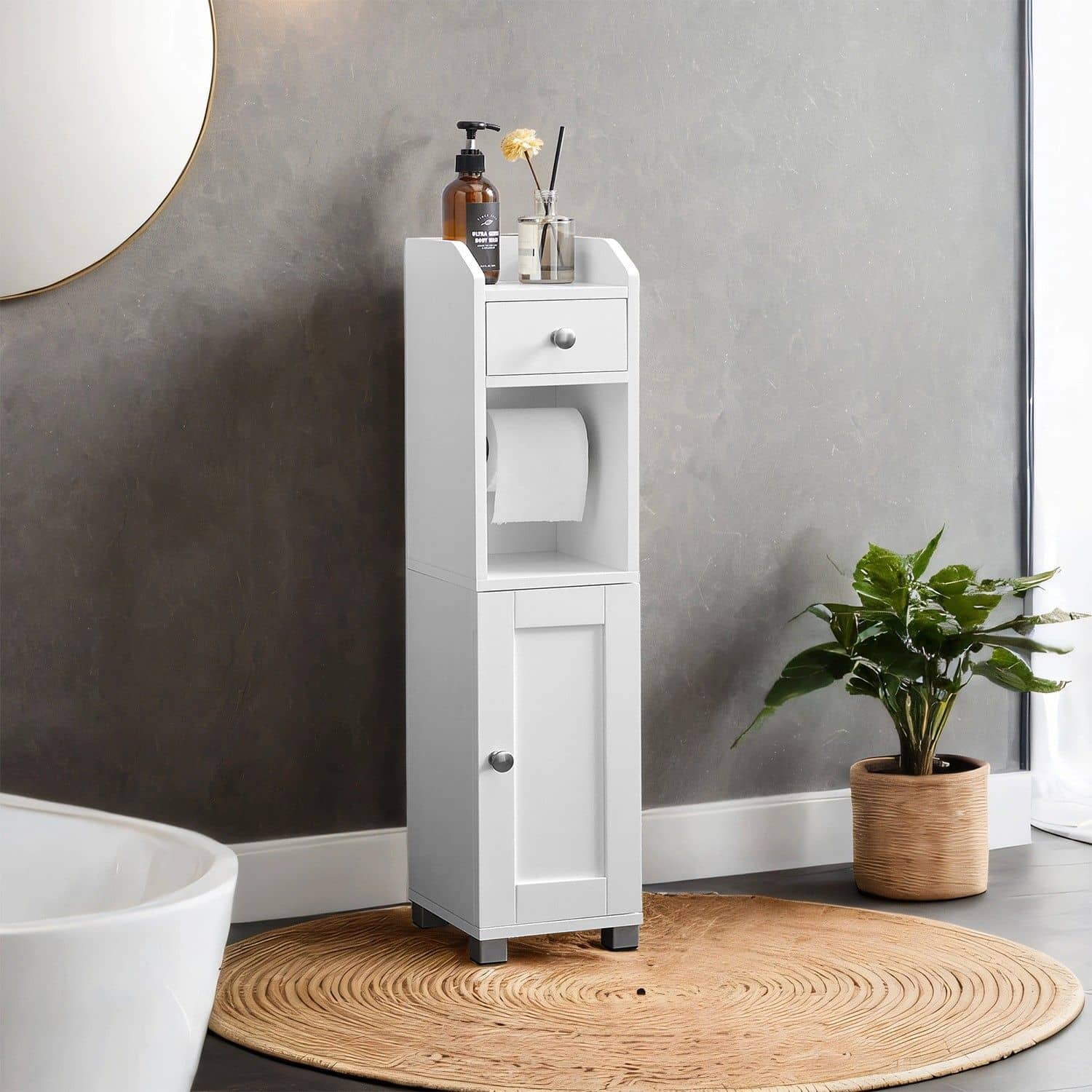 Schrank mit Toilettenpapierhalter Schrank mit Toilettenpapierhalter