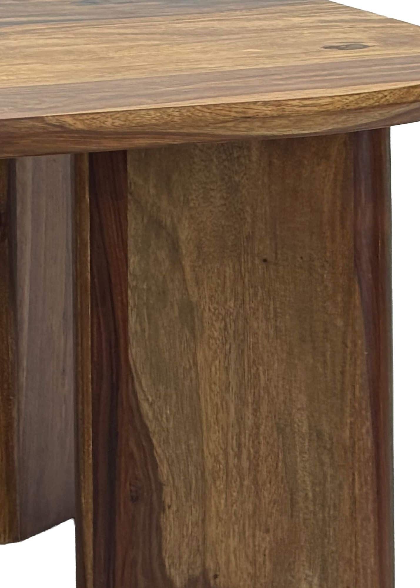 Couchtisch Sheesham Massivholz 60cm quadratisch – Handgefertigter Wohnzimmertisch aus Echtholz mit abgerundeten Kanten im modernen Design