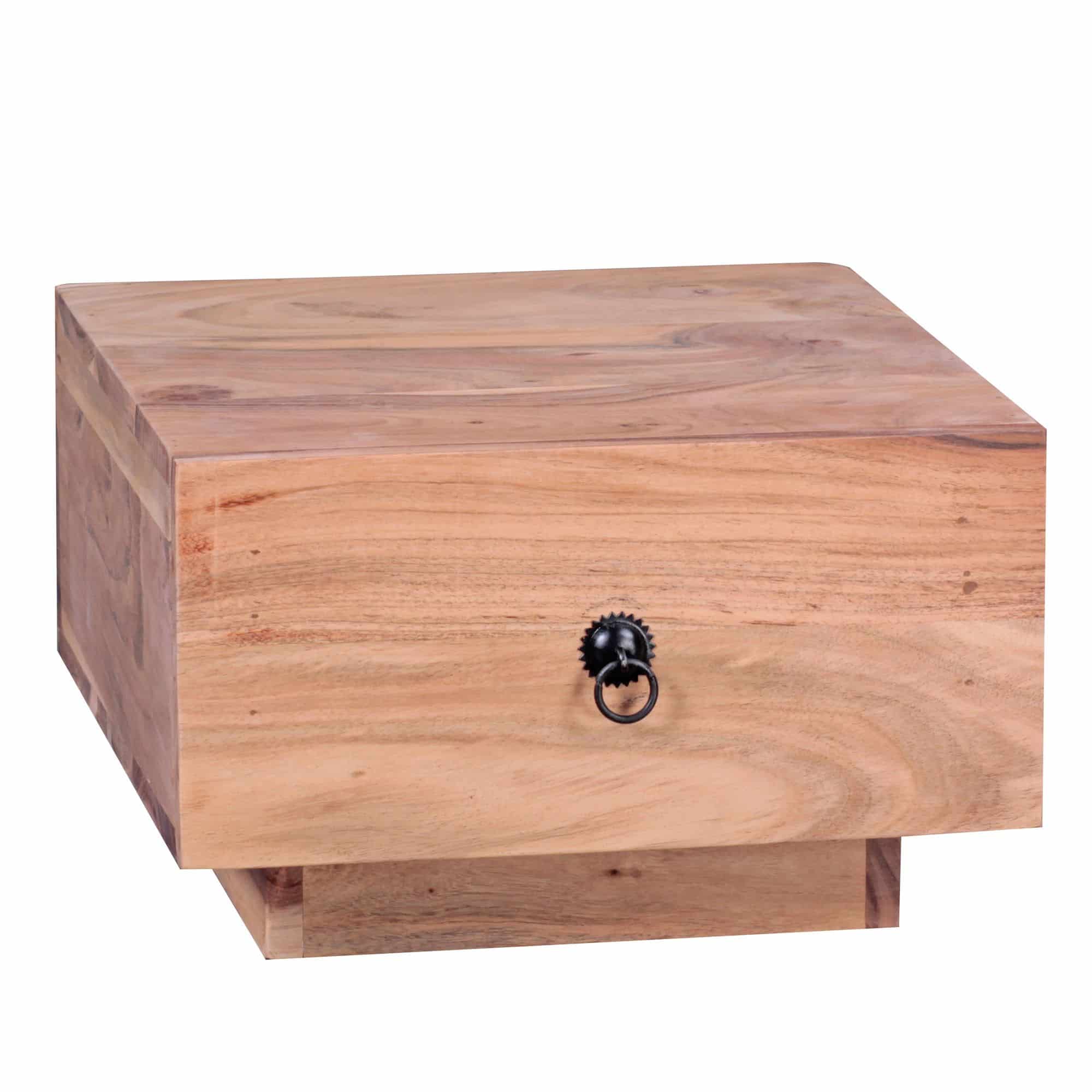 40328-WOHNLING-Design-Nachttisch-MUMBAI-Massiv-Holz-Akazie-40x40x25-cm-Moderne-Nacht-Kommode-mit-Schublade-Nachtschrank-Natur-Holz-Nachtkonsole-Nako-Konsole-Nachttisch-Schlafzimmer Design Nachttisch MUMBAI Massiv-Holz Akazie 40x40x25 cm