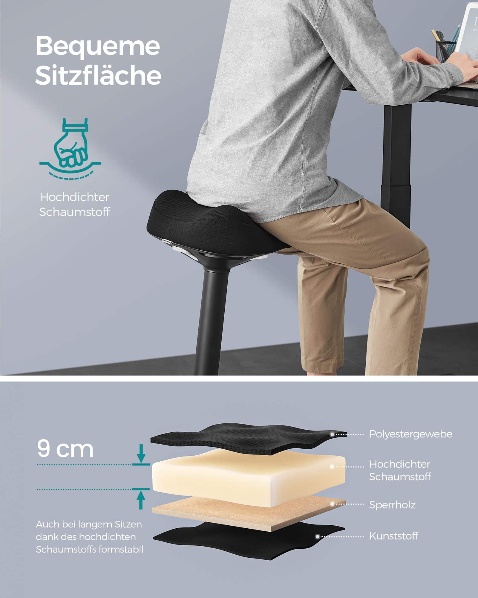 Stehhocker höhenverstellbar und modern schwarz Stehhocker höhenverstellbar und modern schwarz