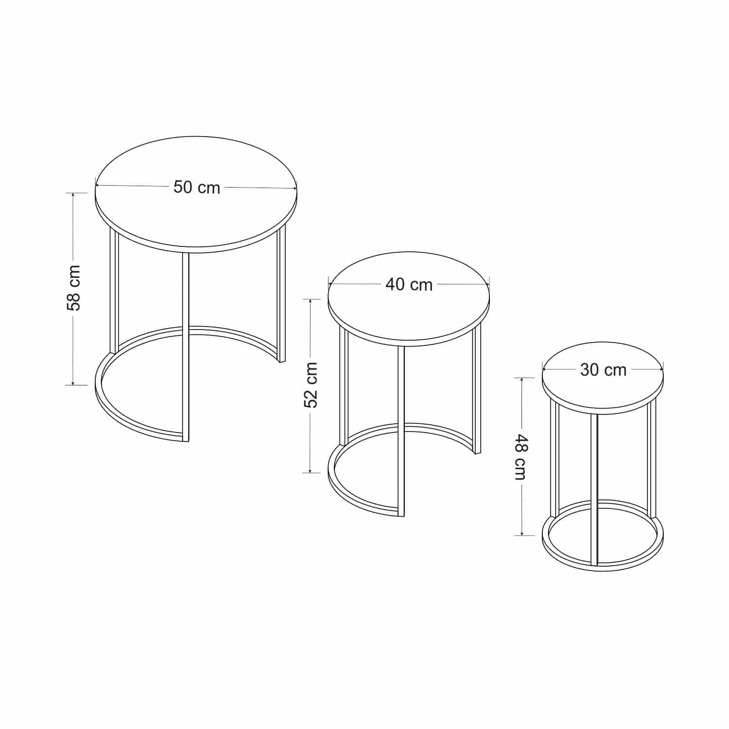 Gloria - schwarz - 3er Satztisch