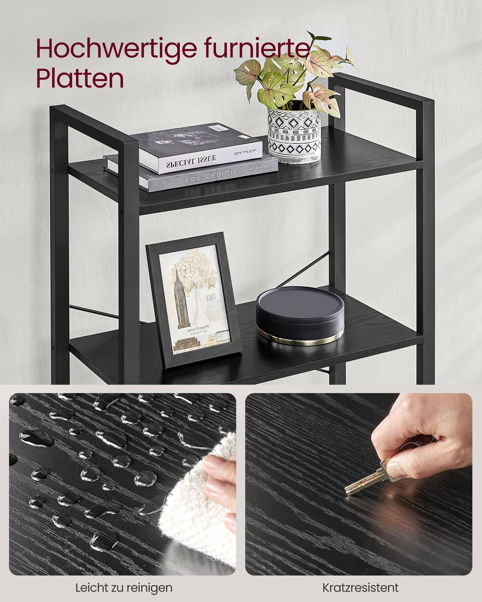 Bücherregal mit 6 Ebenen und Stahlrahmen-LLS062B56 Bücherregal mit 6 Ebenen und Stahlrahmen-LLS062B56