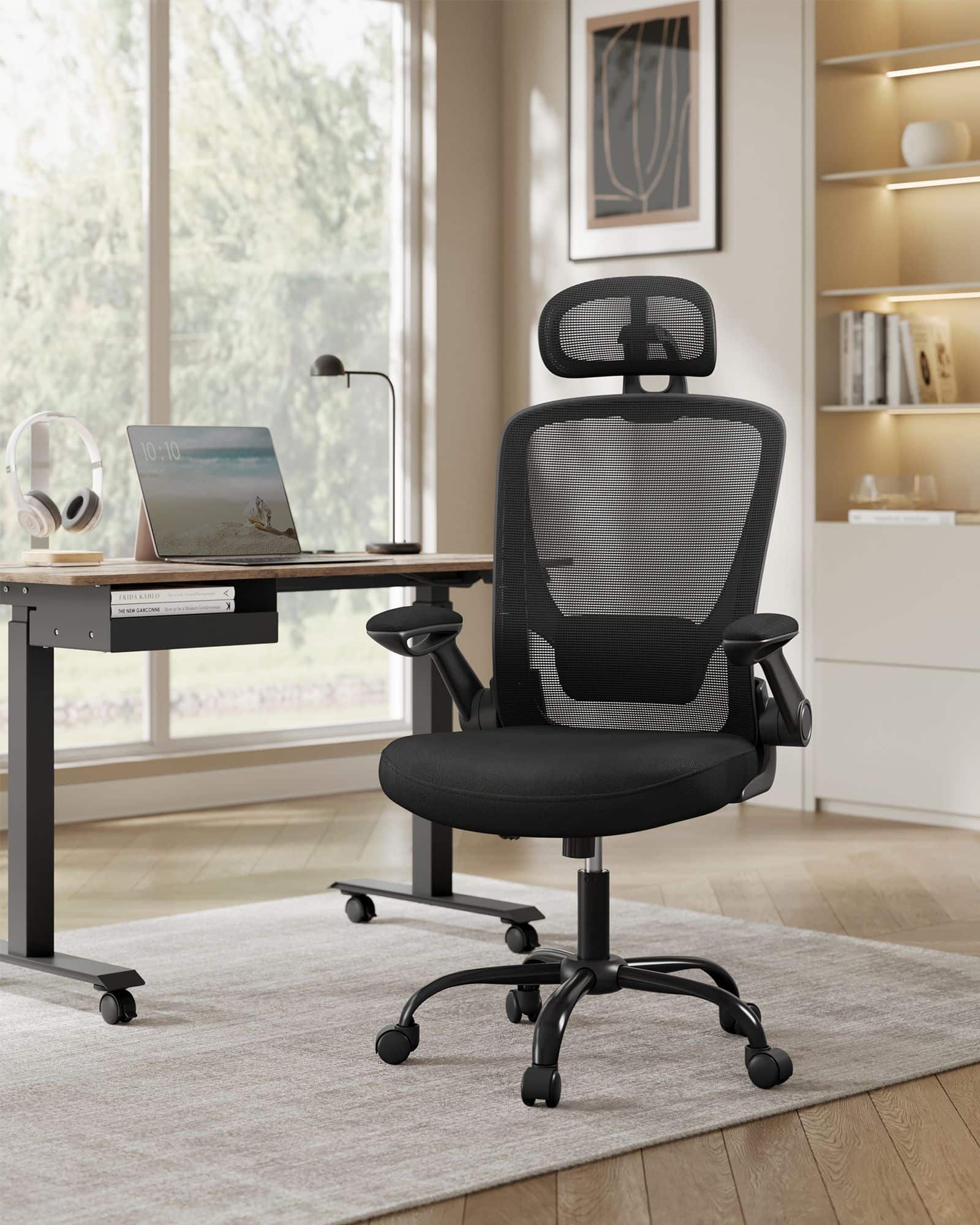 Bürostuhl ergonomisch mit Mesh tintenschwarz