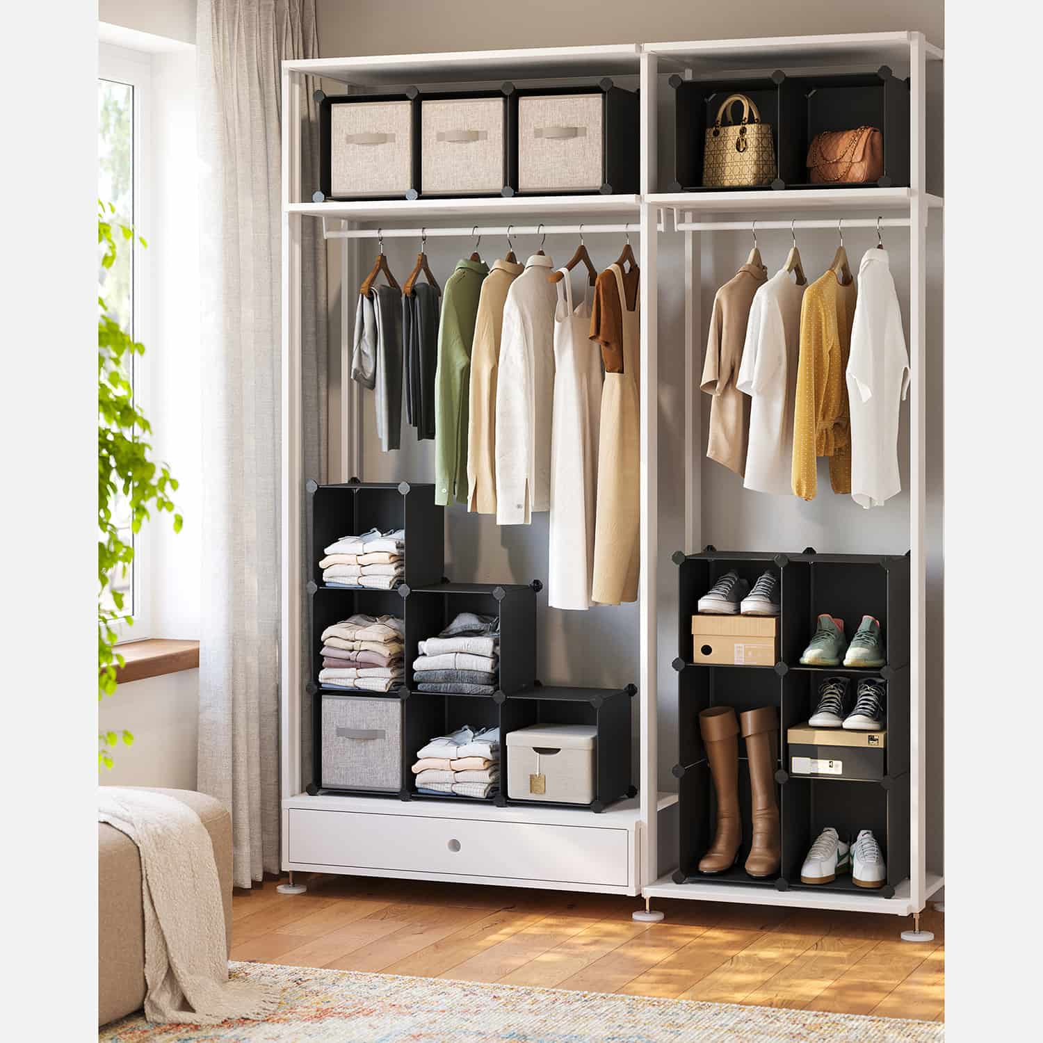 Steckregalsystem 16 Würfel Schwarz