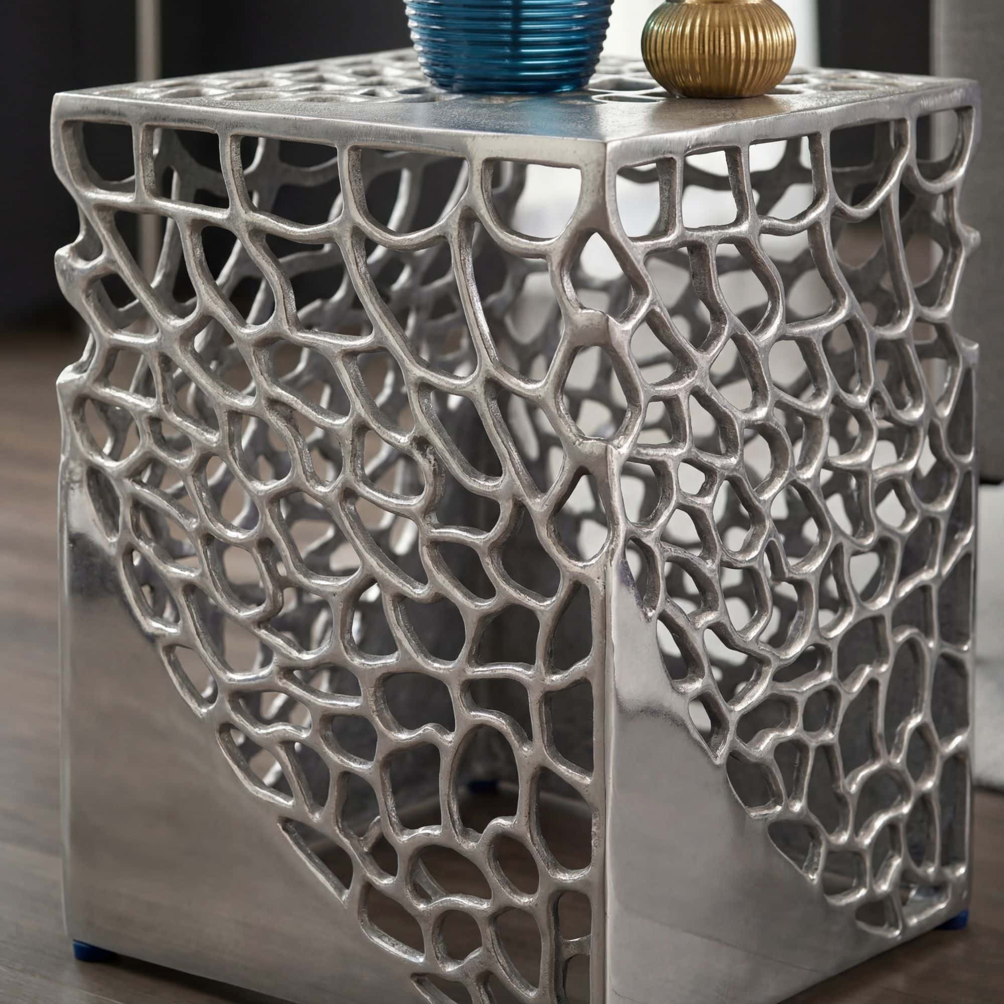 2er Set Beistelltisch Aluminium Silber - Design Couchtisch Set - Metalltisch Wohnzimmertisch modern Alu - Sofatisch quadratisch Metall - Loungetisch Set Satztisch Handmade 2er Set Beistelltisch Aluminium Silber - Design Couchtisch Set - Metalltisch Wohnzimmertisch modern Alu - Sofatisch quadratisch Metall - Loungetisch Set Satztisch Handmade