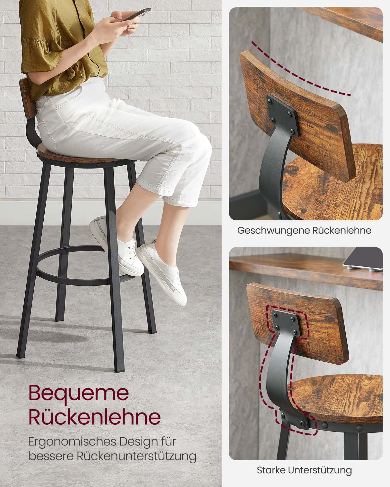 Industrie-Design Barhocker 2er Set Industrie-Design Barhocker 2er Set