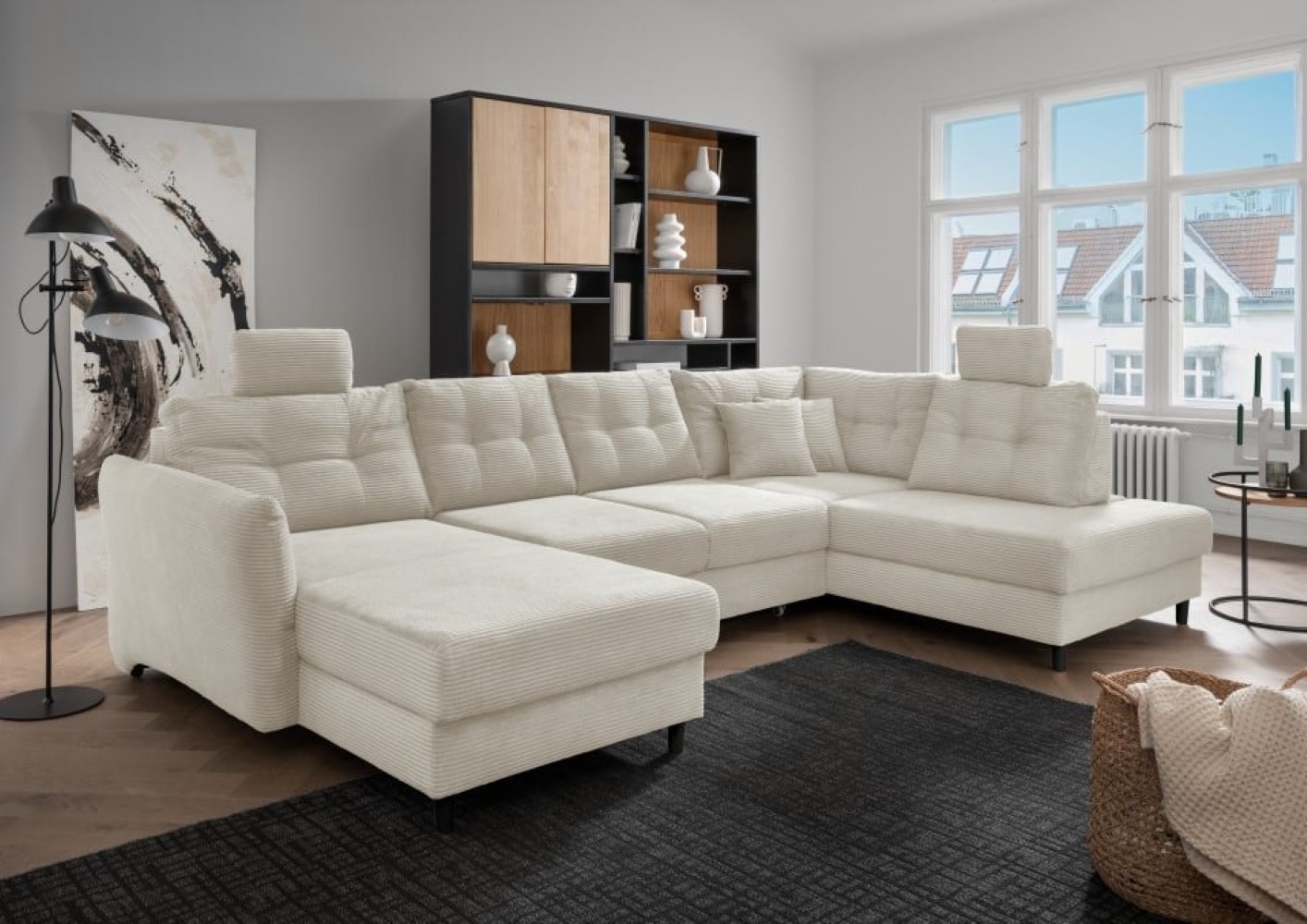 Benformato_Brizzini_OTRF-2FRF-RECBK_4808_AL_A15_F08-1 Brizzini Wohnlandschaft Beige: Zeitloses Komfort-Design