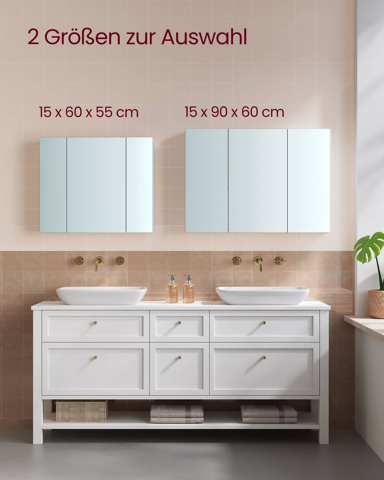 Wandschrank mit Spiegel und verstellbarem Regal weiß Wandschrank mit Spiegel und verstellbarem Regal weiß