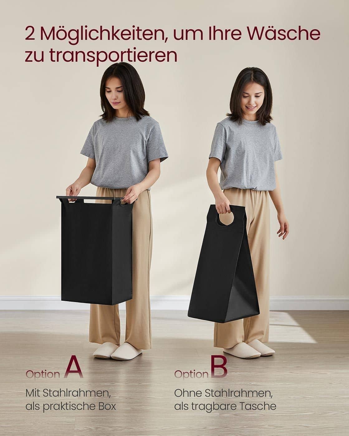 Wäschesammler mit Ablage aus Oxford-Gewebe Wäschesammler mit Ablage aus Oxford-Gewebe