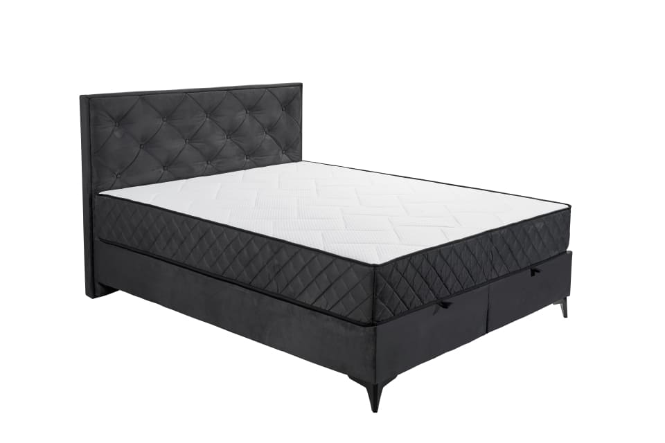 Boxbett Monroe B von ED Exciting Design Farbe Anthrazit mit Bettkasten, 9-Zonen-Tonnentaschenfederkernmatratze|Härtegrad H3/H4 – in 160x200 cm Boxbett Monroe B von ED Exciting Design Farbe Anthrazit mit Bettkasten, 9-Zonen-Tonnentaschenfederkernmatratze|Härtegrad H3/H4 – in 160x200 cm