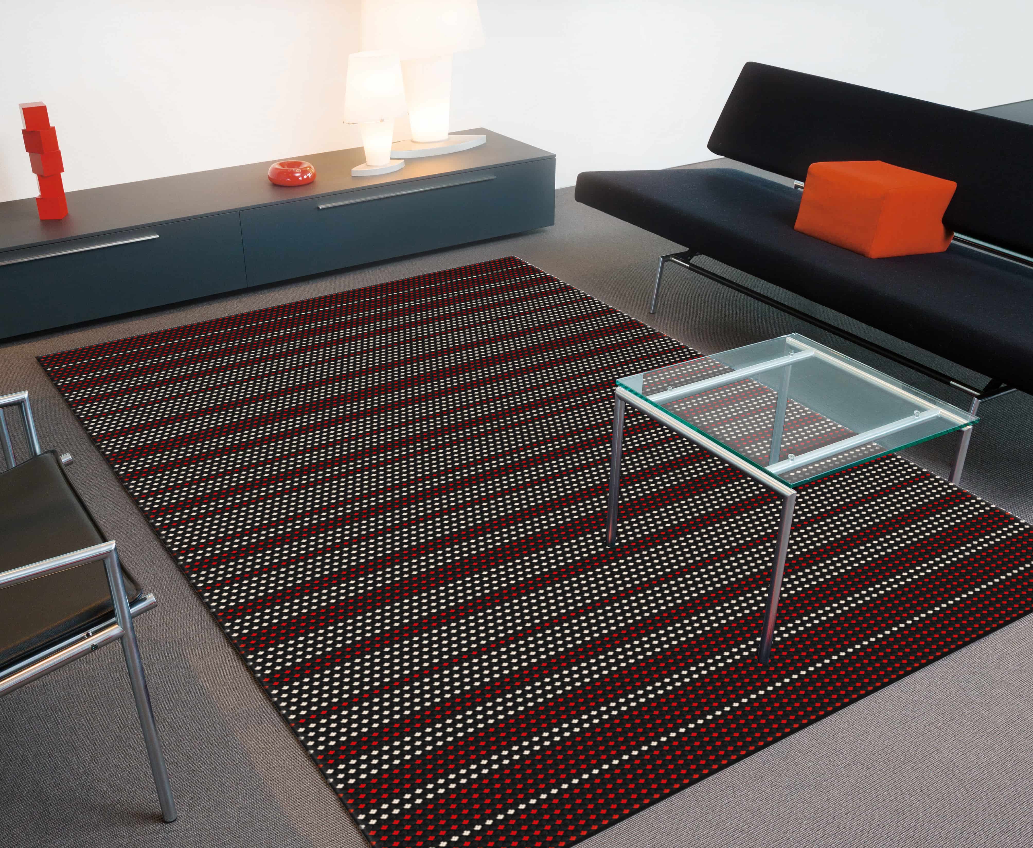 Ambience 8009 Schwarz / Rot / Weiß 200cm x 300cm | Flachflor | Teppich Ambience 8009 Schwarz / Rot / Weiß 200cm x 300cm | Flachflor | Teppich