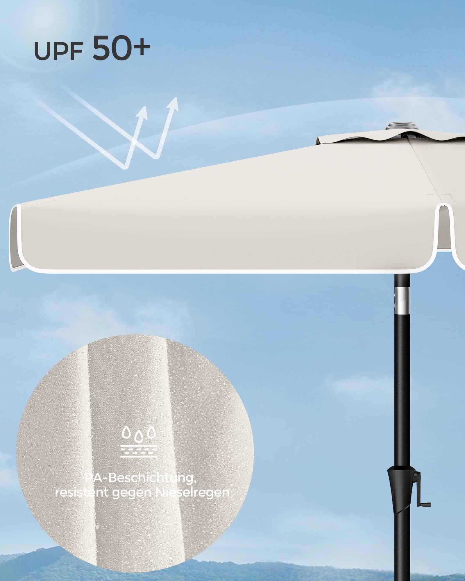 Balkonschirm rechteckig ohne Ständer beige Balkonschirm rechteckig ohne Ständer beige