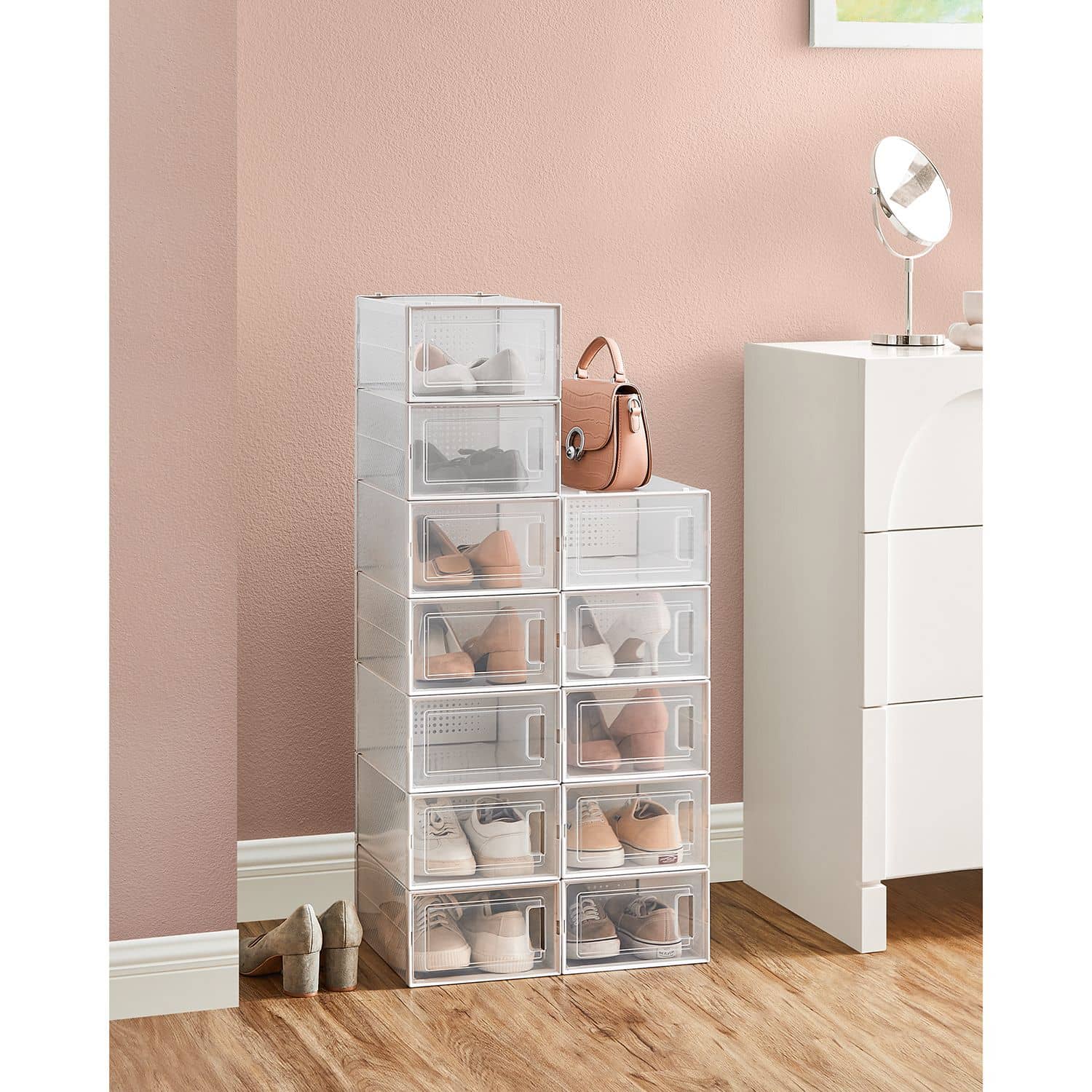12er Set Schuhboxen für Schuhe bis Größe 44-LSP12SWT 12er Set Schuhboxen für Schuhe bis Größe 44-LSP12SWT