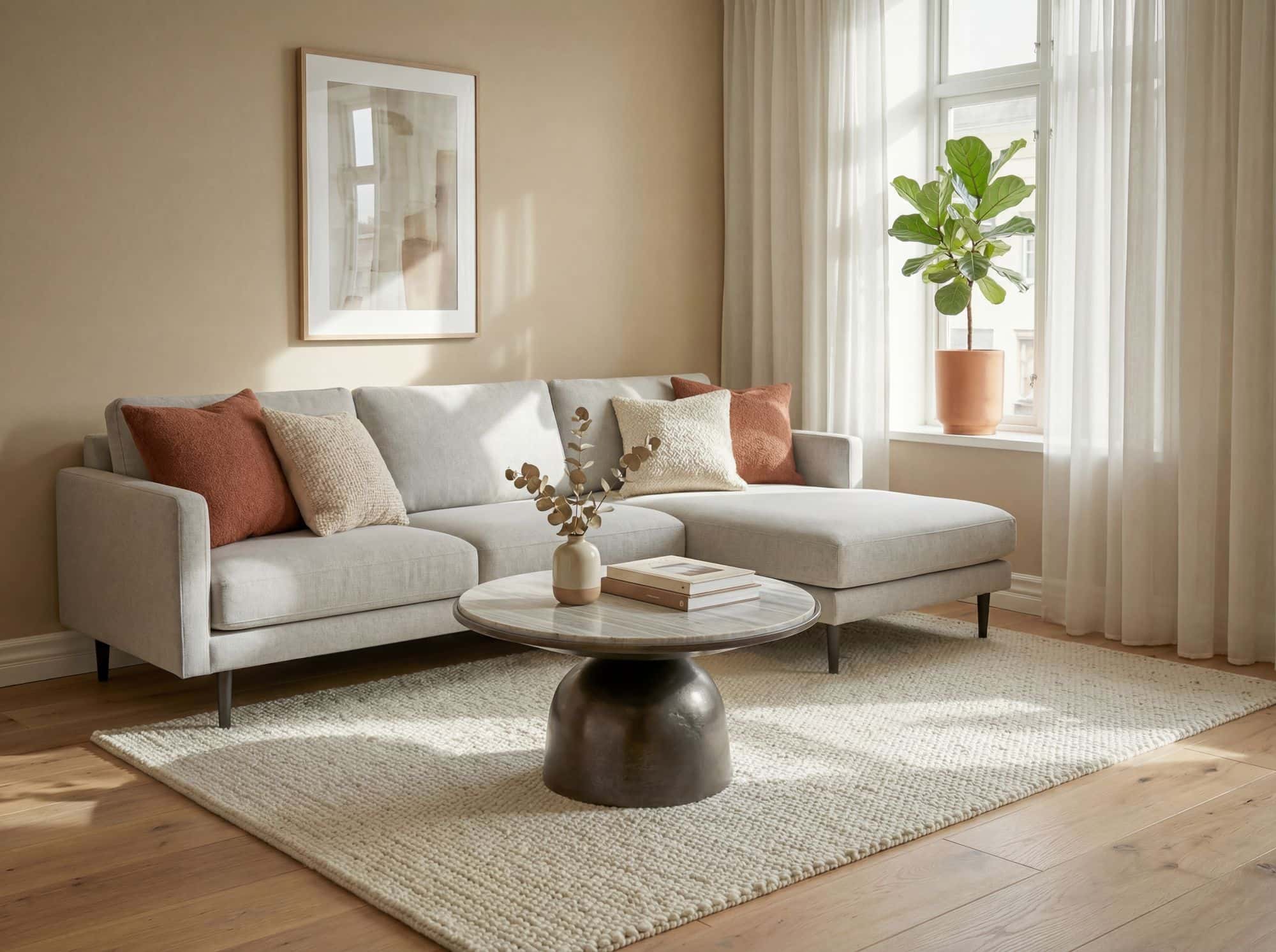 Couchtisch 60cm Aluminium mit weißer Marmor Tischplatte - Runder Wohnzimmertisch - Design Sofatisch - Moderner Loungetisch - Edler Beistelltisch Wohnzimmer Handmade