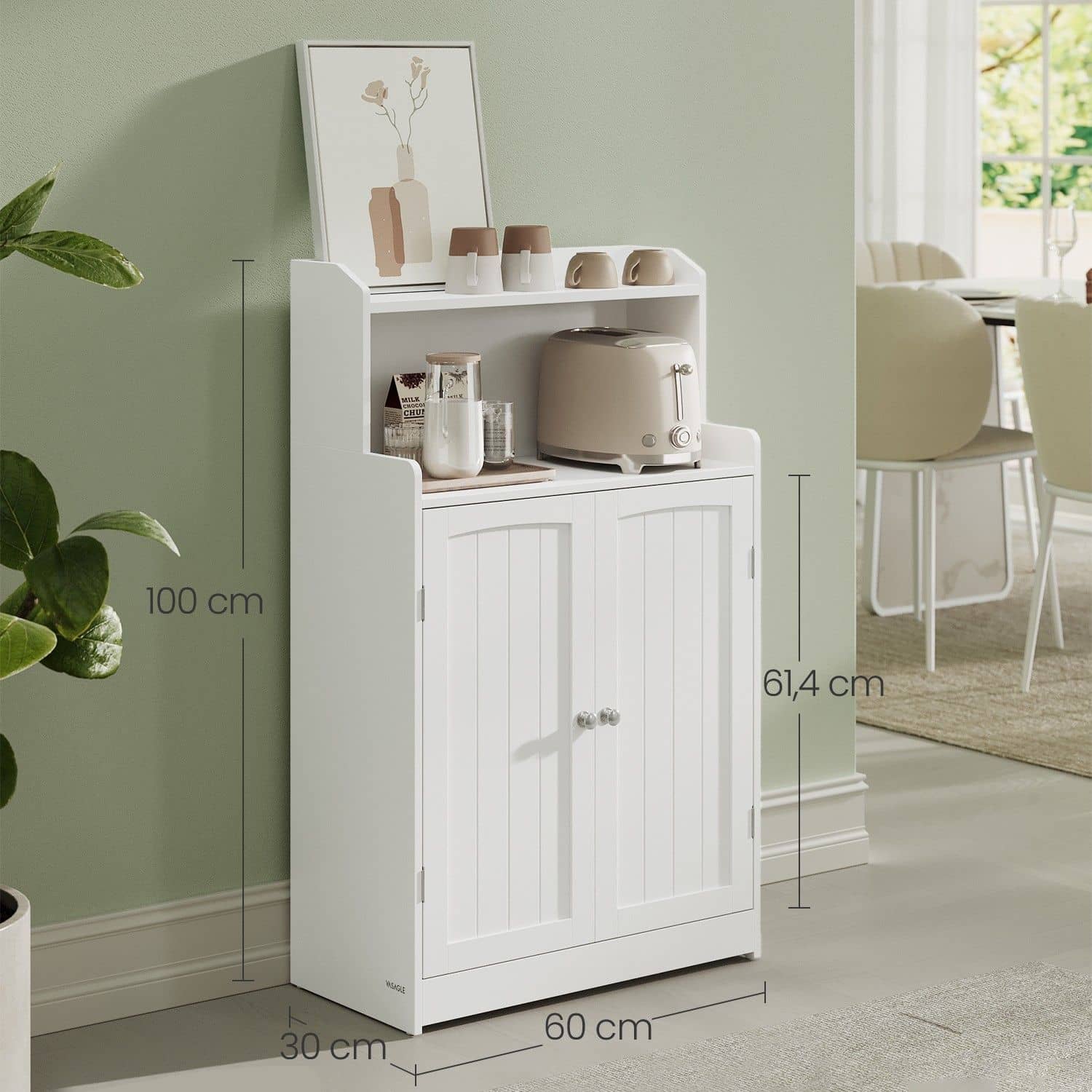 Badezimmerschrank, Badschrank mit 2 Türen, 2 verstellbare Eingeböden Badezimmerschrank, Badschrank mit 2 Türen, 2 verstellbare Eingeböden