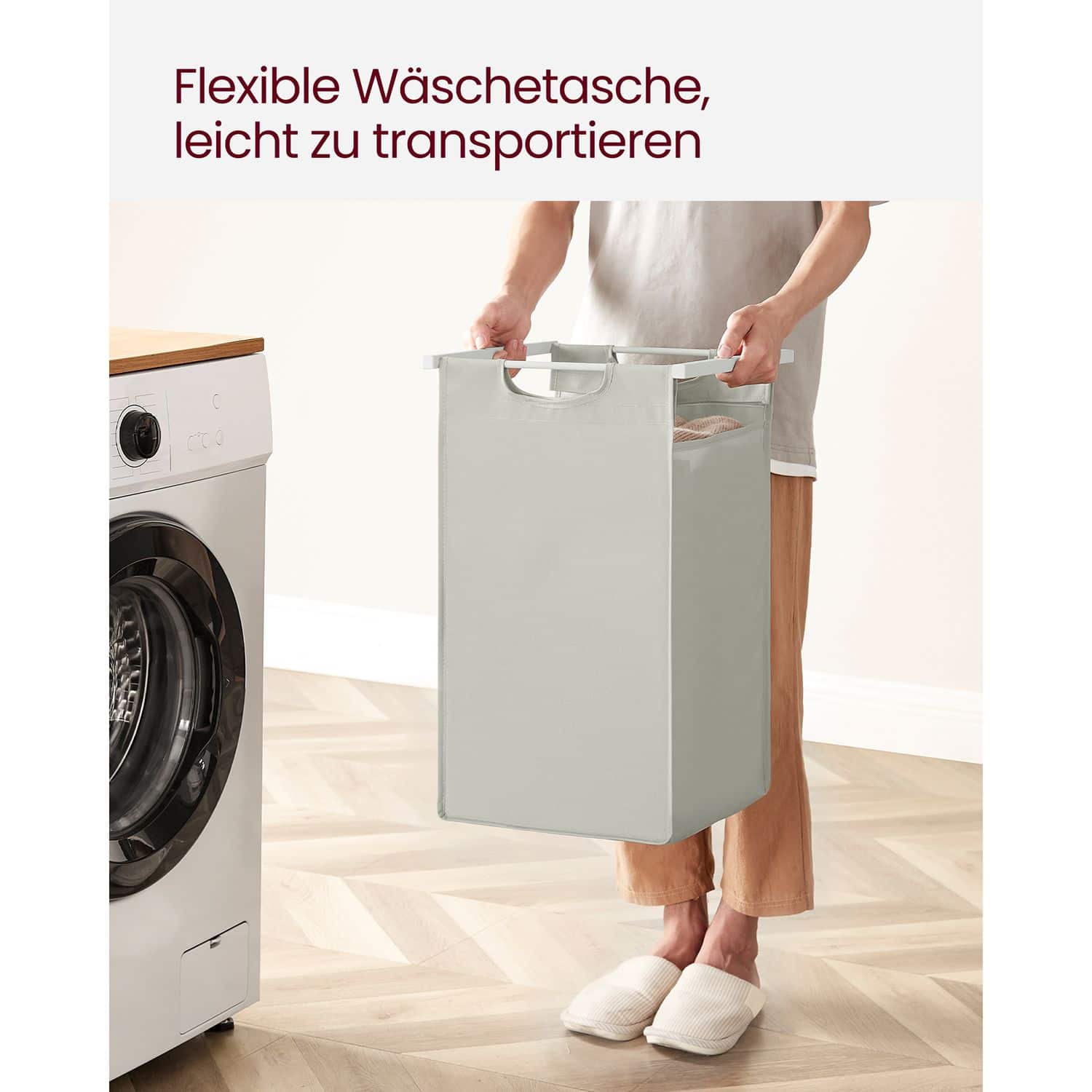 Wäschekorb 3 x 38 L mit 1 Ablage weiß-B34BLH301W01 Wäschekorb 3 x 38 L mit 1 Ablage weiß-B34BLH301W01
