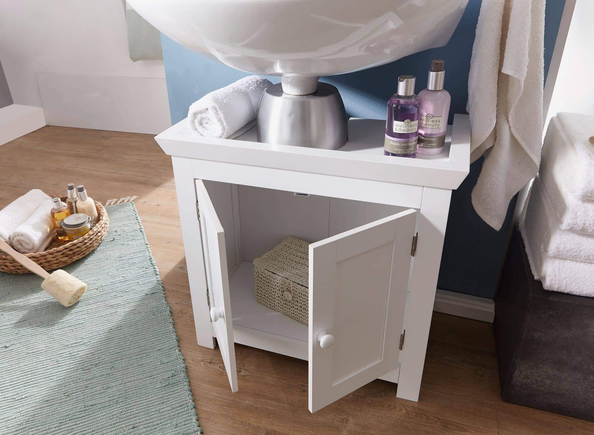 36003-WOHNLING-Design-Waschbeckenunterschrank-WL1-350-Badunterschrank-mit-2-Tueren-Weiss-Kleiner-Schrank-Badezimmer-57-cm-Breit-Badschrank-Waschbecken-Stehend-Bad-Aufbewahrung-W_4OKT1Xdk13fAHB Design Waschbeckenunterschrank WL1.350 Badunterschrank mit 2 Türen Weiß