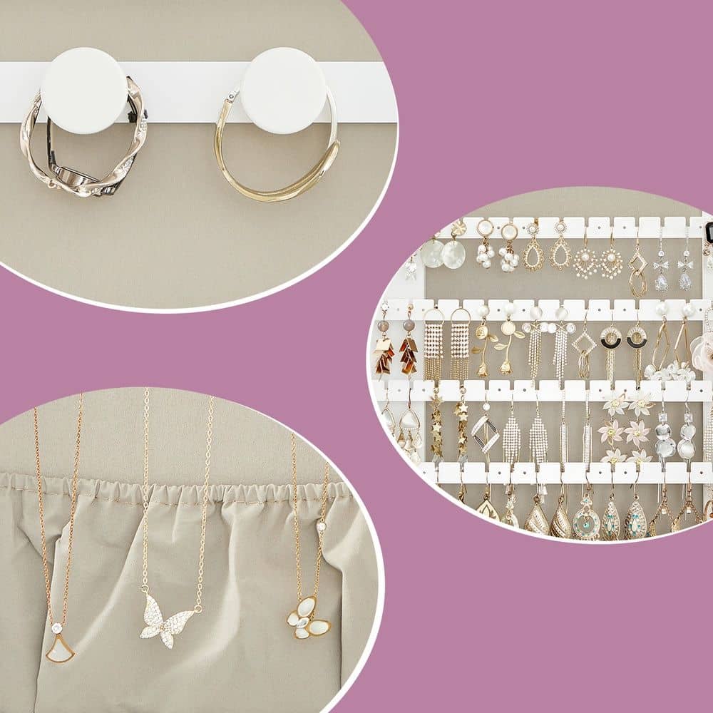 Wandschrank mit Spiegel Oberfläche in Weiß