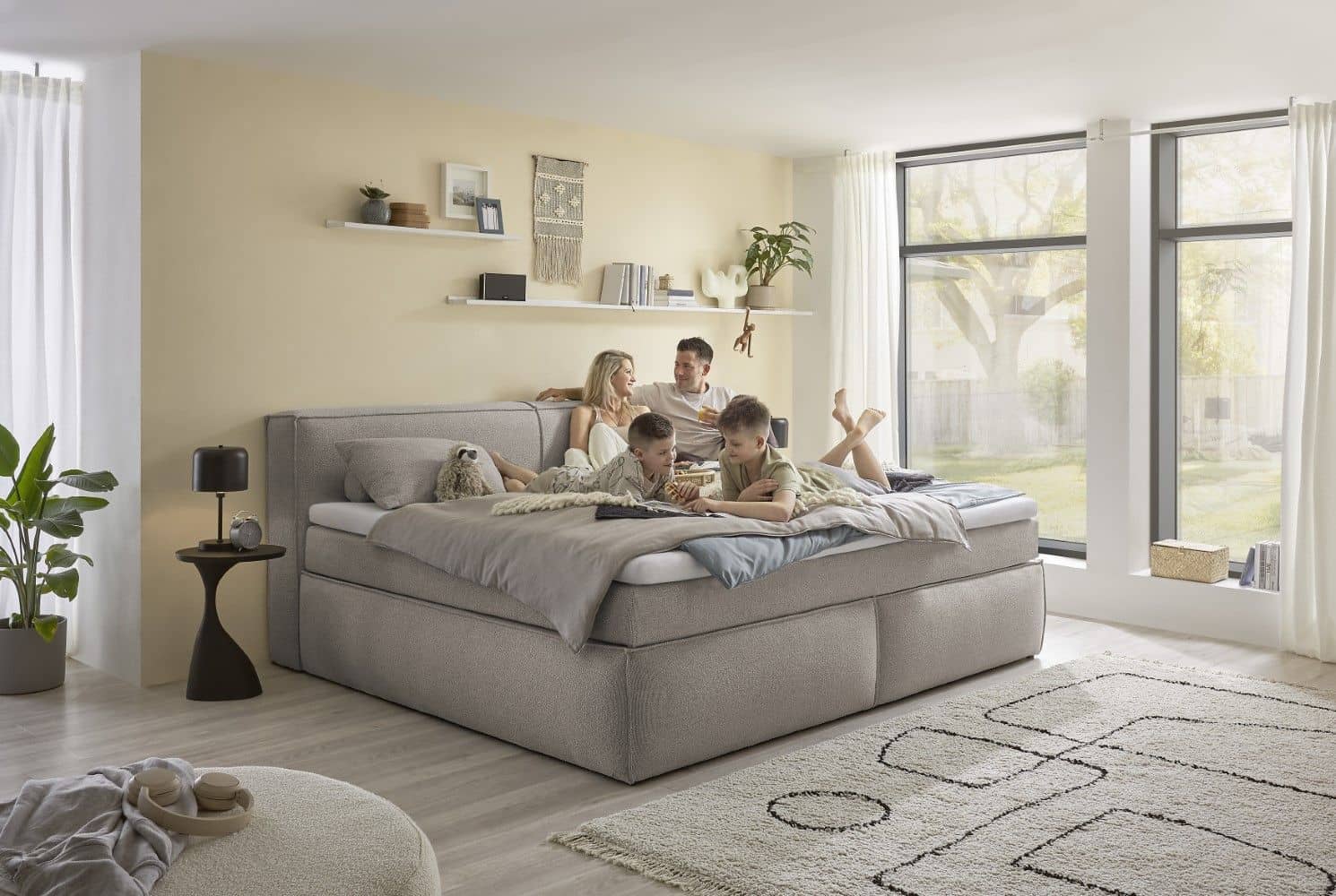 Boxspringbett Sandon 180x200 cm | 240x200 cm– Familienbett Pixie