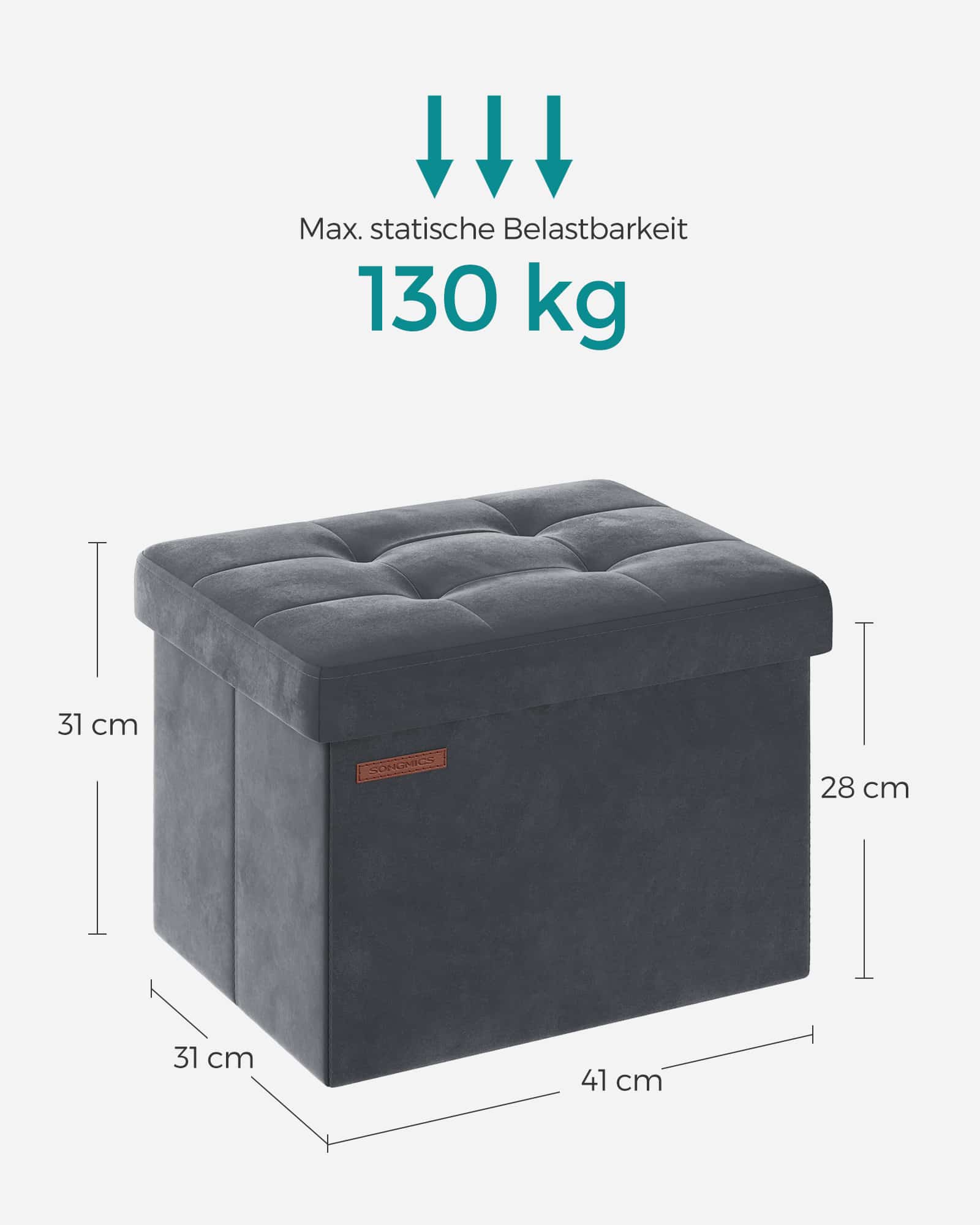 Sitzbank mit Stauraum aus Samt für Flur schiefergrau