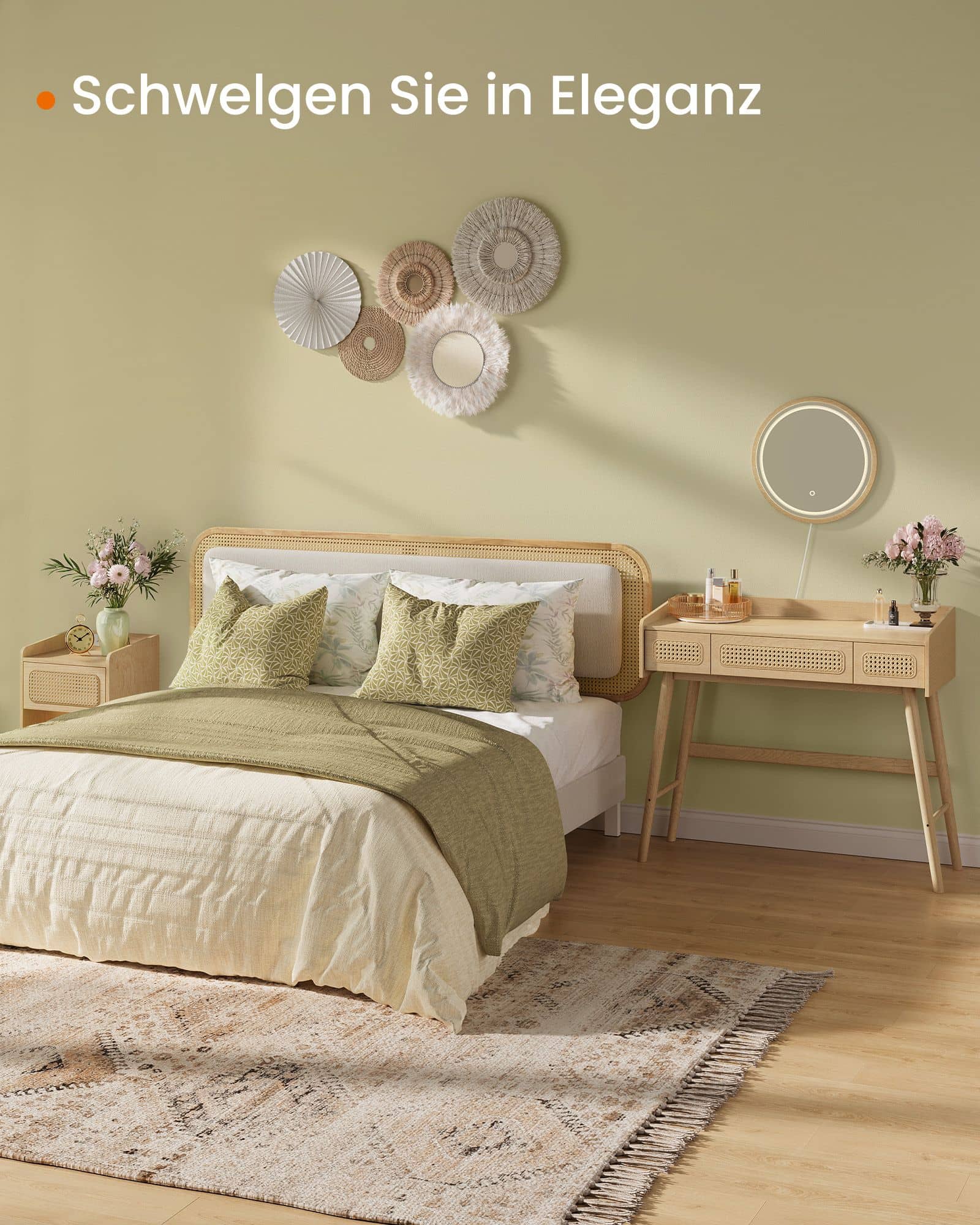 Schminktisch mit Spiegel und Schubladen Boho-Stil Schminktisch mit Spiegel und Schubladen Boho-Stil