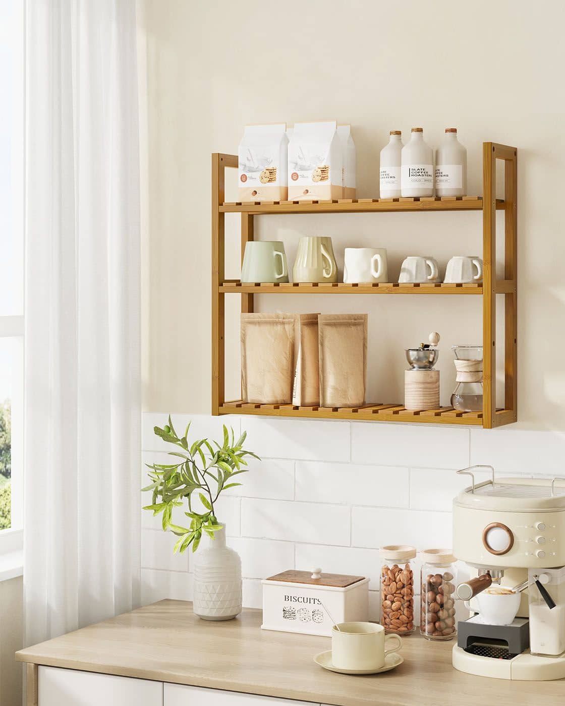 Badregal mit 3 verstellbaren Ablagen 15 x 60 x 54 cm, kaffeebraun Badregal mit 3 verstellbaren Ablagen 15 x 60 x 54 cm, kaffeebraun