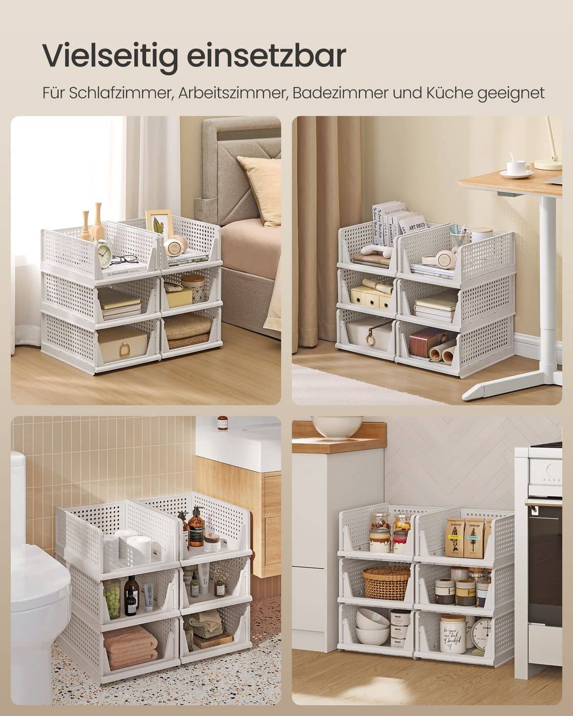 6er Set Stapelbare Schrank Organizer 6er Set Stapelbare Schrank Organizer