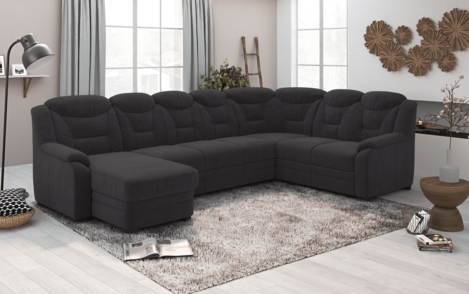 Wohnlandschaft Marcus mit Schlaffunktion & Bettkasten - Cotta