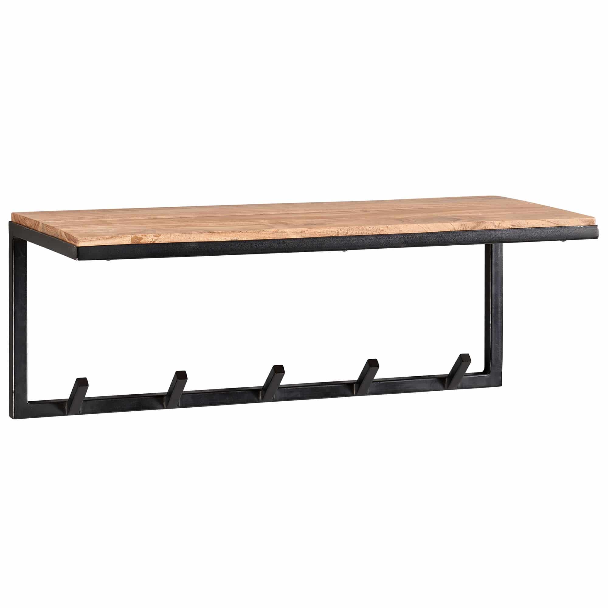 60522-Wohnling-Wandgarderobe-Akazie-70-X-30-X-27-cm-WL6-354-WL6-354_13tDT6f6fl3ikk Design Wandgarderobe Akazie Massivholz / Metall 70x27x30 cm
