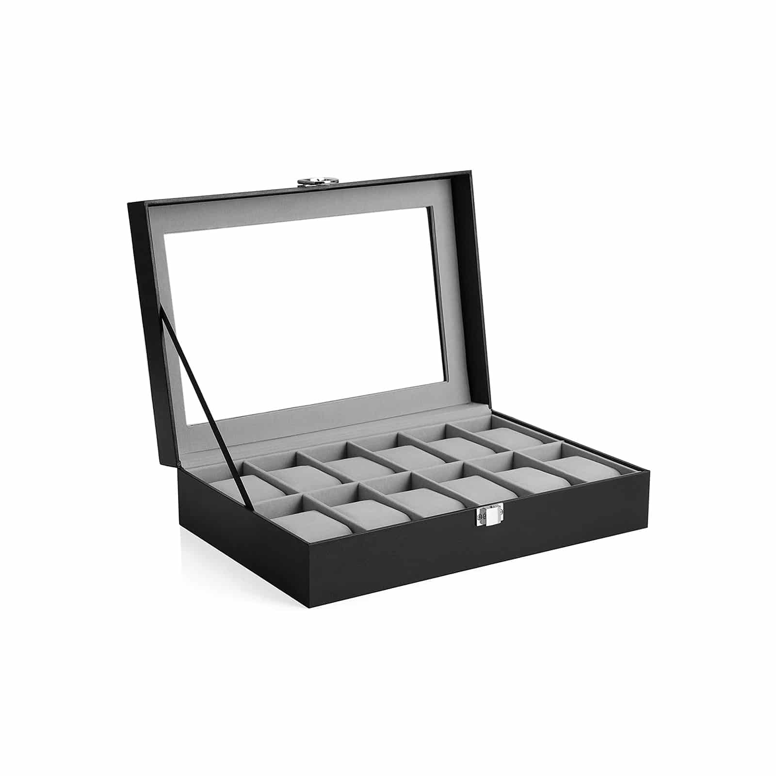 Uhrenbox mit Glasdeckel-B34JWB12BK Uhrenbox mit Glasdeckel-B34JWB12BK