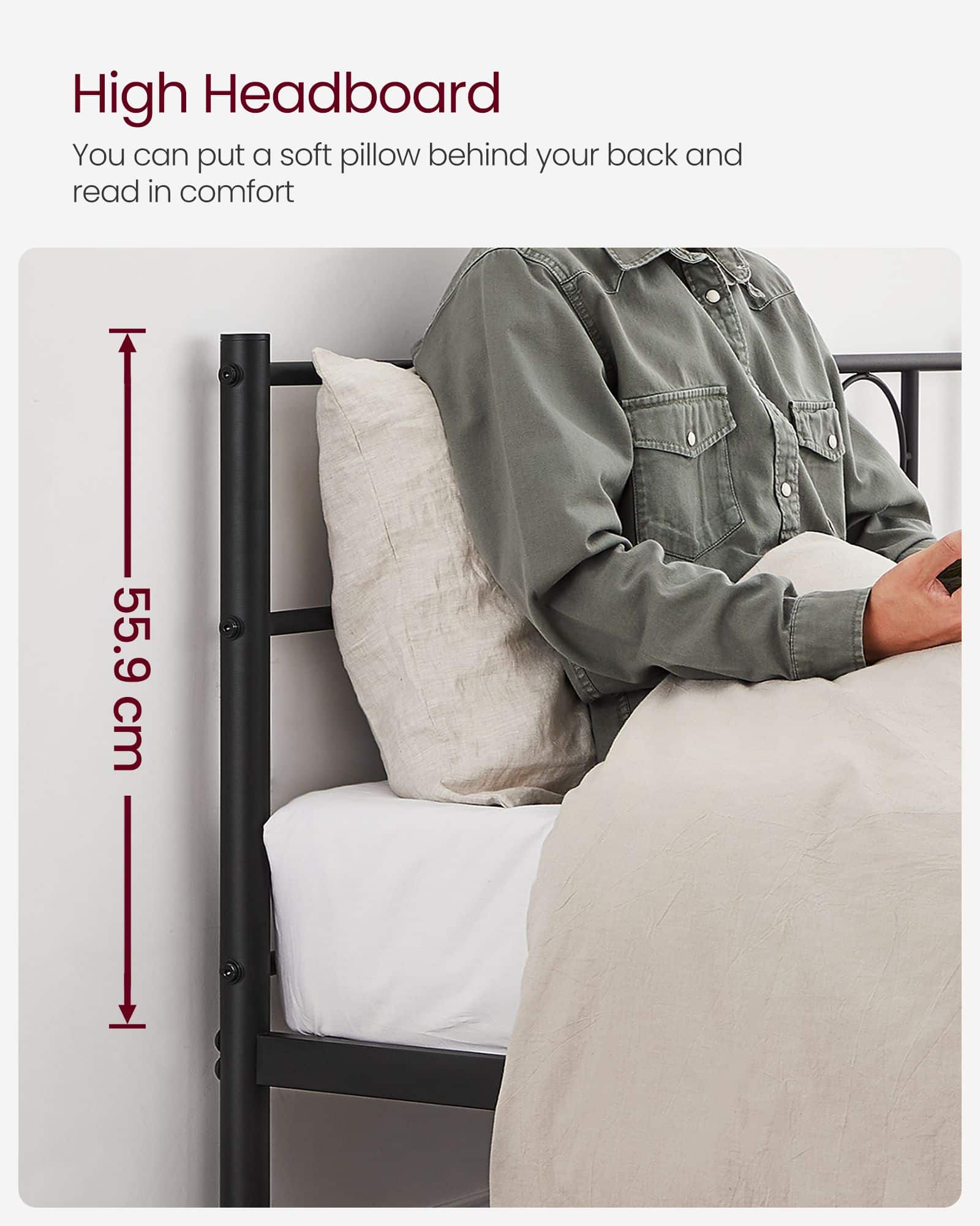 Einzelbettgestell aus Metall schwarz-RMB065B01